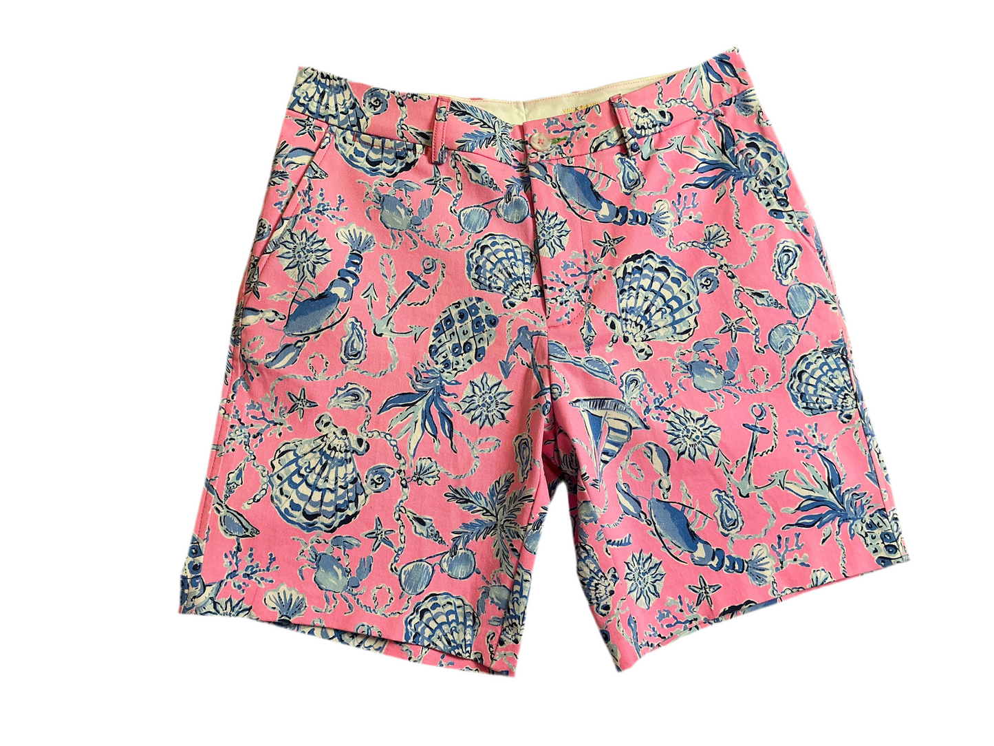 Lilly Pulitzer NWT - Mens Stuff Volk Stretc - Rousseau Pink Barefoot Beachcombers - Size 30