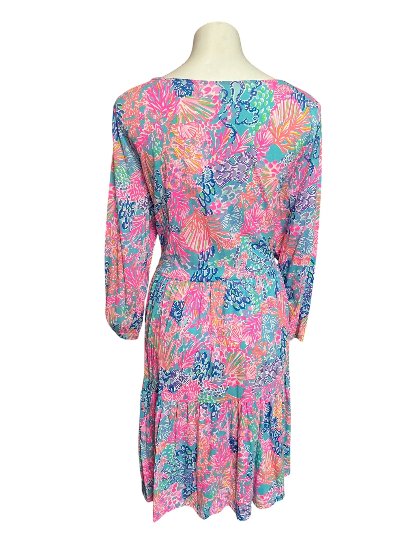 Lilly Pulitzer Geanna 3/4-Sleeve Swing Dress Splendor in the Sand - Size XXL
