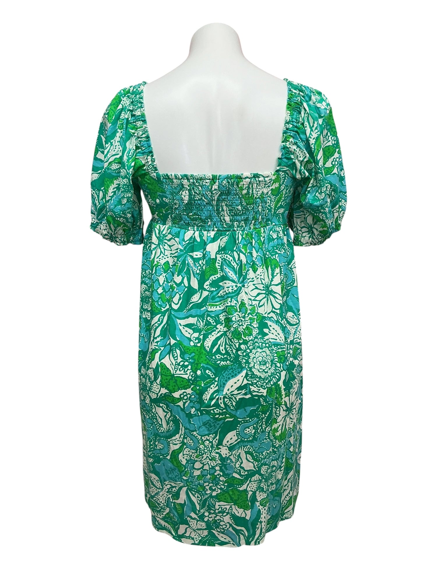 Lilly Pulitzer Delaney Short Sleeve Dress Botanical Green Safari Sangria - Size 2