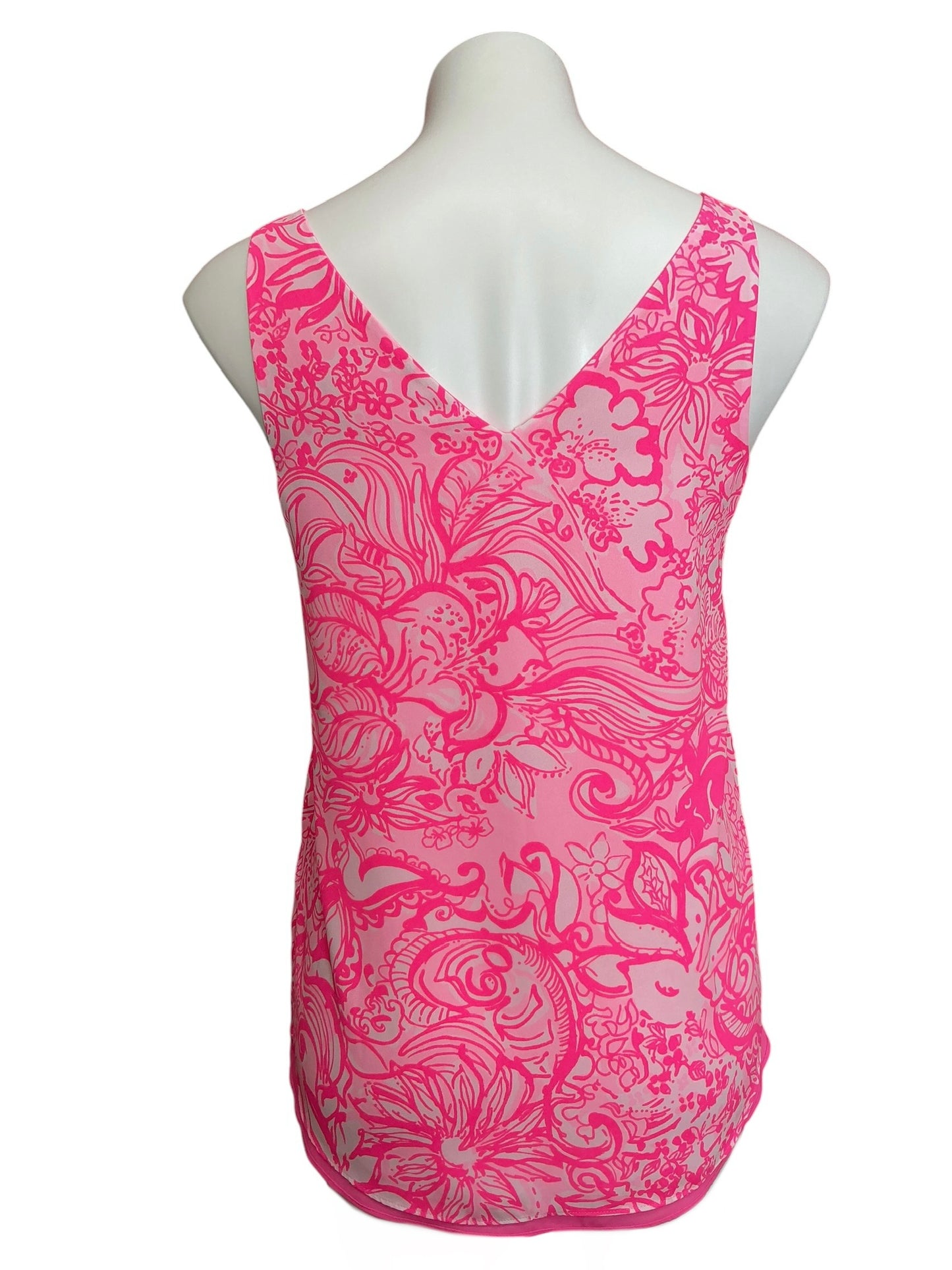 Lilly Pulitzer Florin Reversible Tank Top Pink Tropics Bunny Hop - Size XS