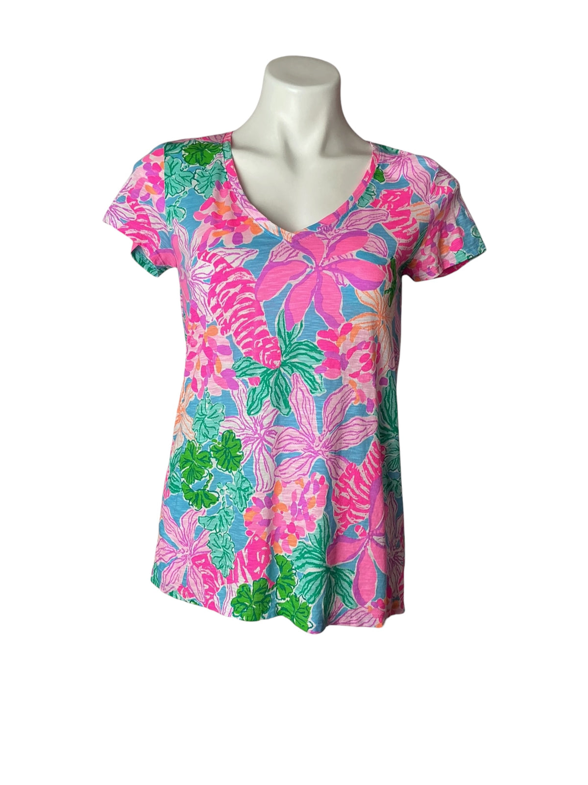 Lilly Pulitzer V-Neck Top Tiger Lair - Size XS
