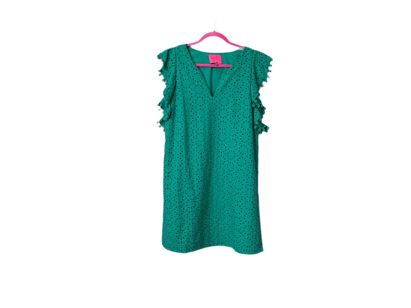 Lilly Pulitzer NWT Astara Flutter Sleeve Water Lilly Green Neon Sunburst Eyelet - Size S