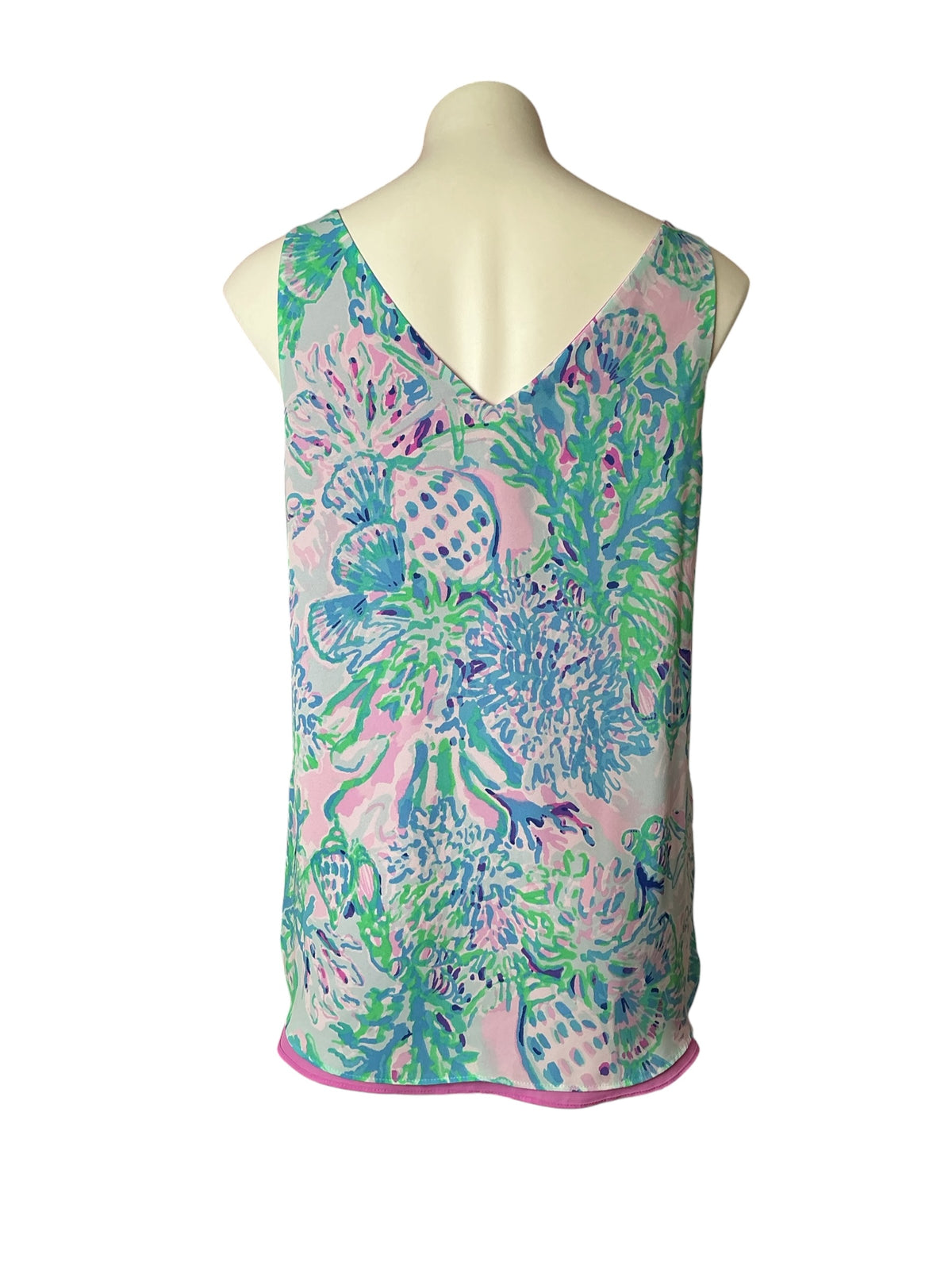 Lilly Pulitzer Florin Reversible V-Neck Tank Top Amethyst Tint Craysea - Size M