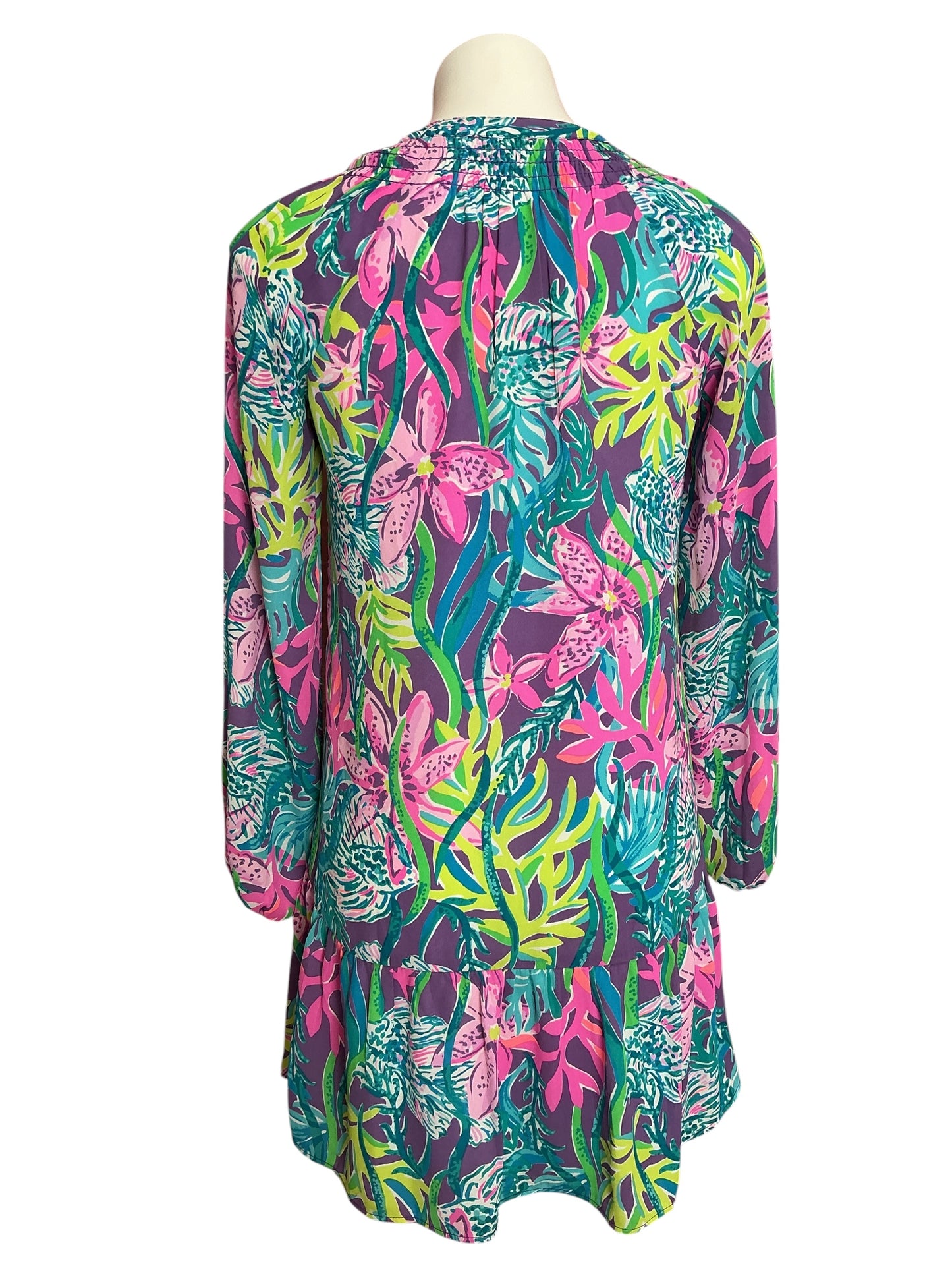 Lilly Pulitzer Long Sleeve Tunic Dress Party All The Tide - Size XXS