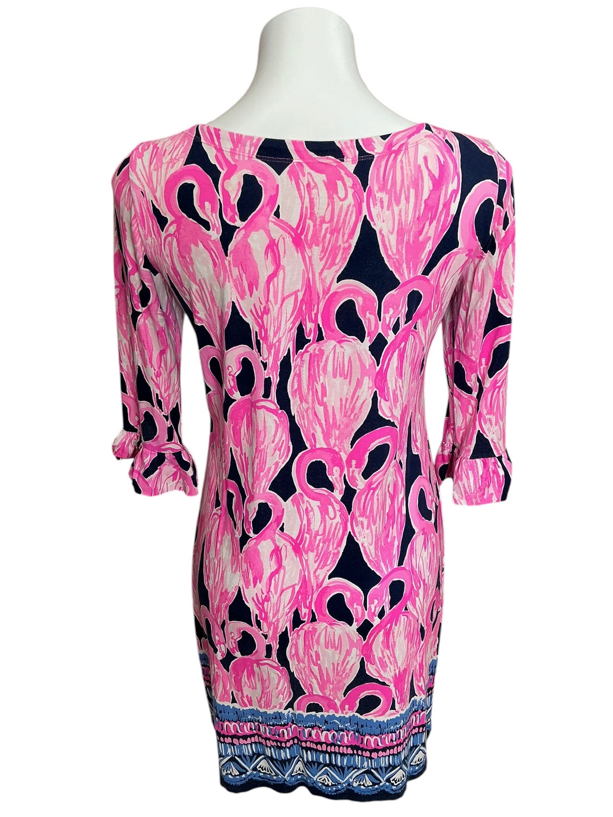 Lilly Pulitzer Sophie Ruffle Dress High Tide Navy Via Amor Engineered - Size S