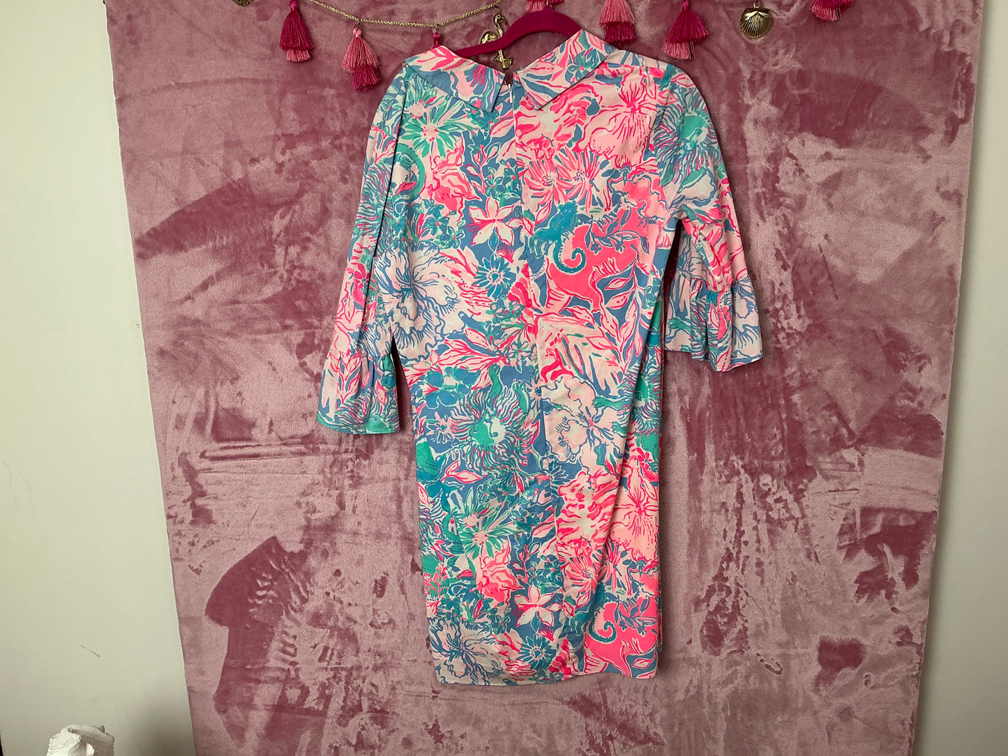 Lilly Pulitzer Ginger Stretch Dress - Blue Peri Viva La Lilly - Size 8