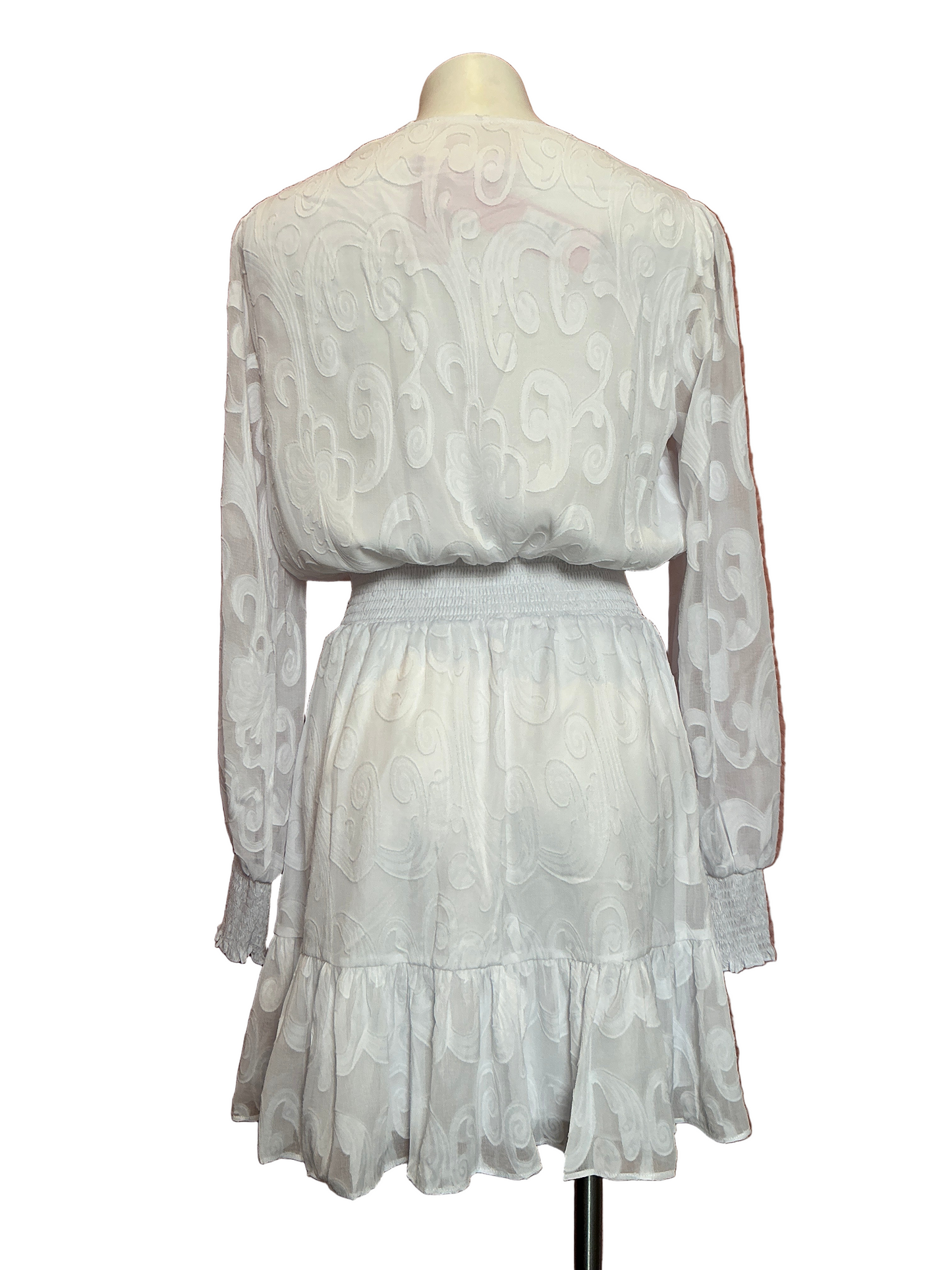 Lilly Pulitzer NWT - Christianna Long Slv Dress - Poly Crepe Swirl - Resort White - Size 10