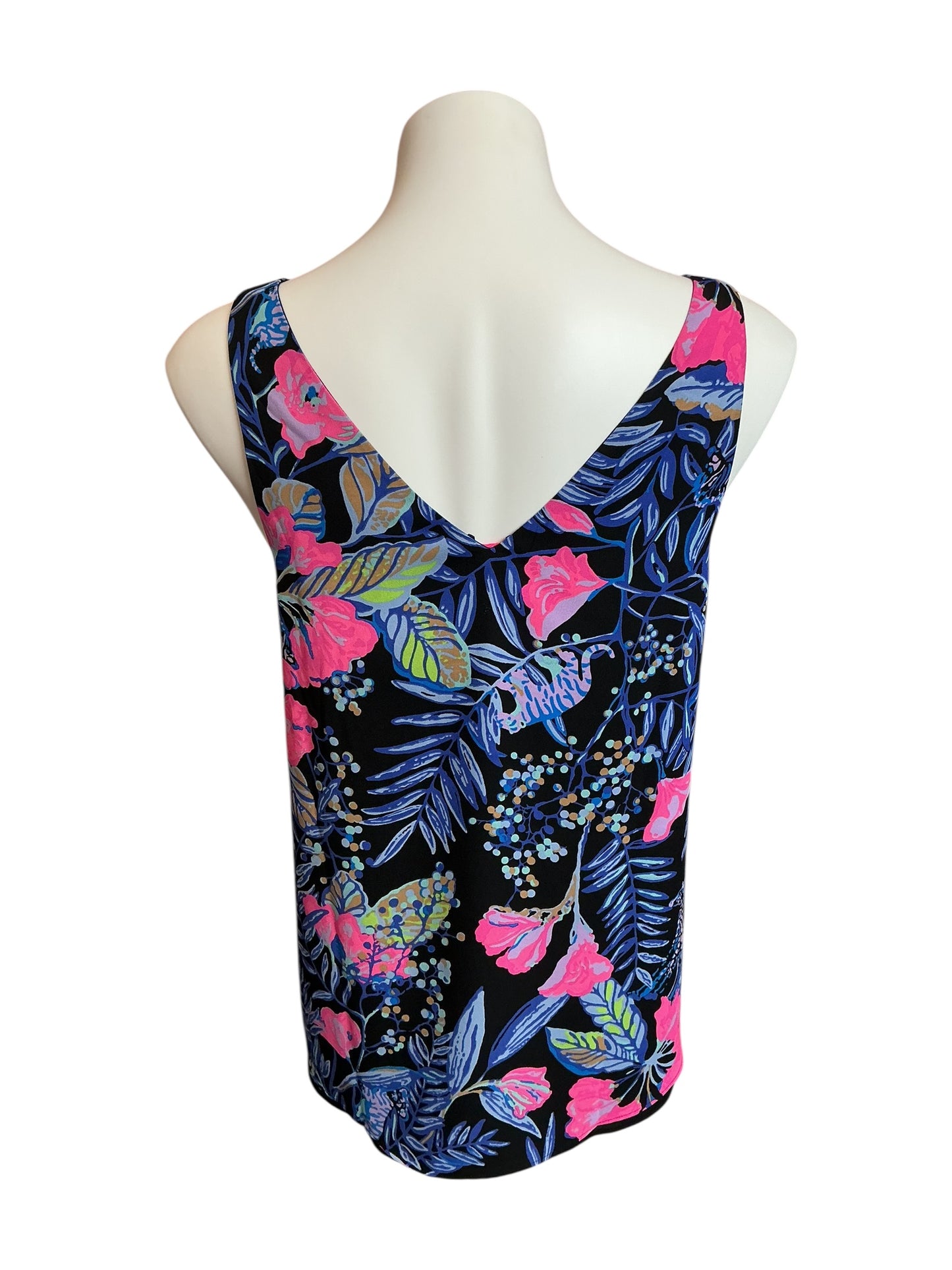 Lilly Pulitzer Reversible Florin V-Neck Sleeveless Top Garden Getaway - Size S