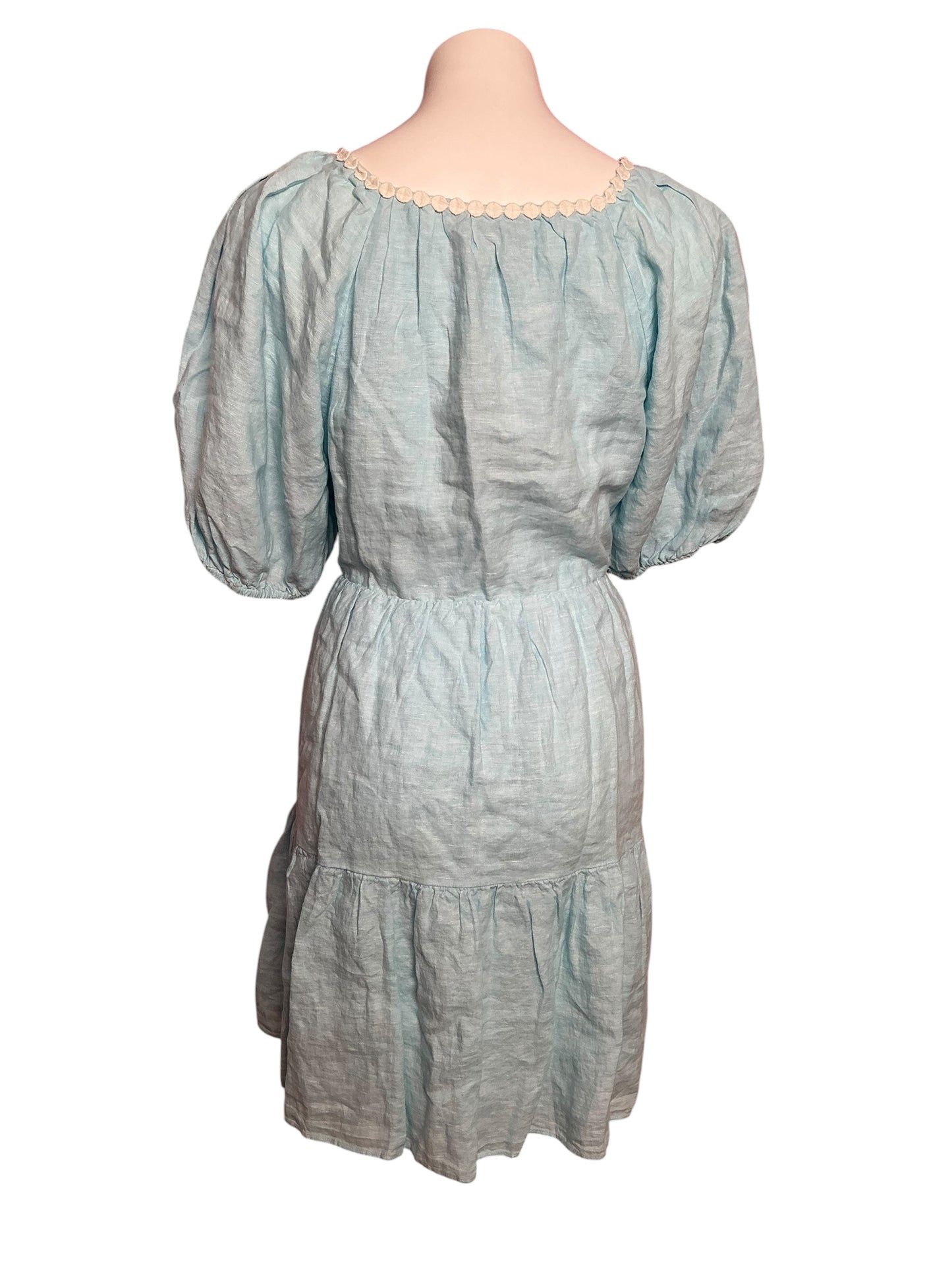 Lilly Pulitzer NWT Charlet Short Sleeve Linen Dress Celestial Blue X Resort White - Size 16