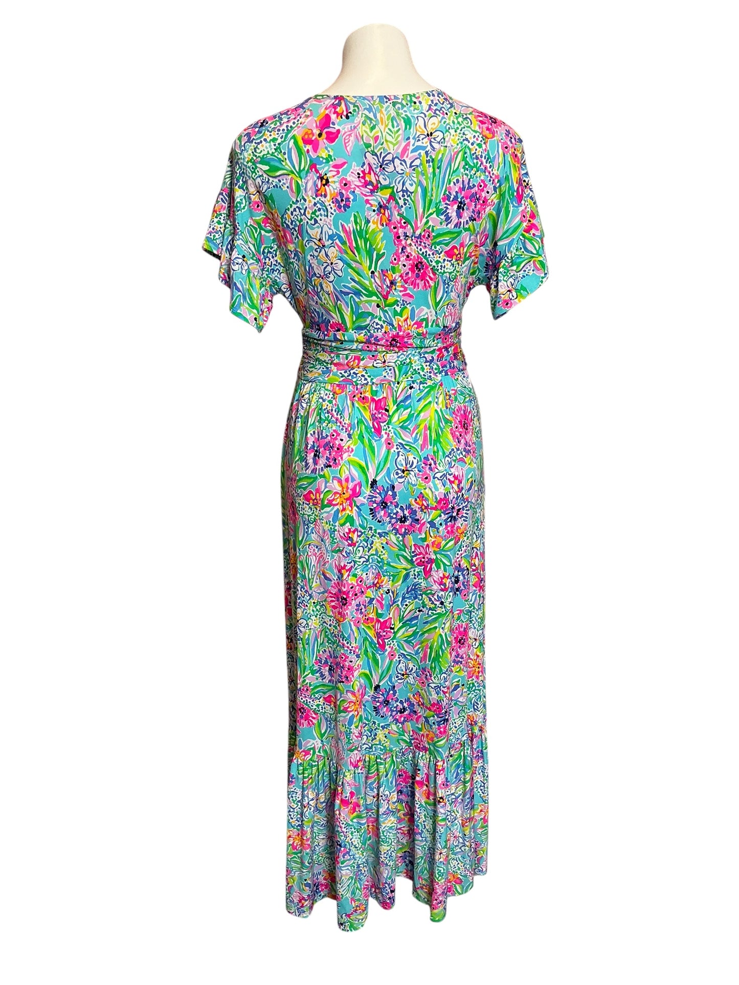 Lilly Pulitzer Jessi Midi Dress Amalfi Blue Alligator Isle - Size S