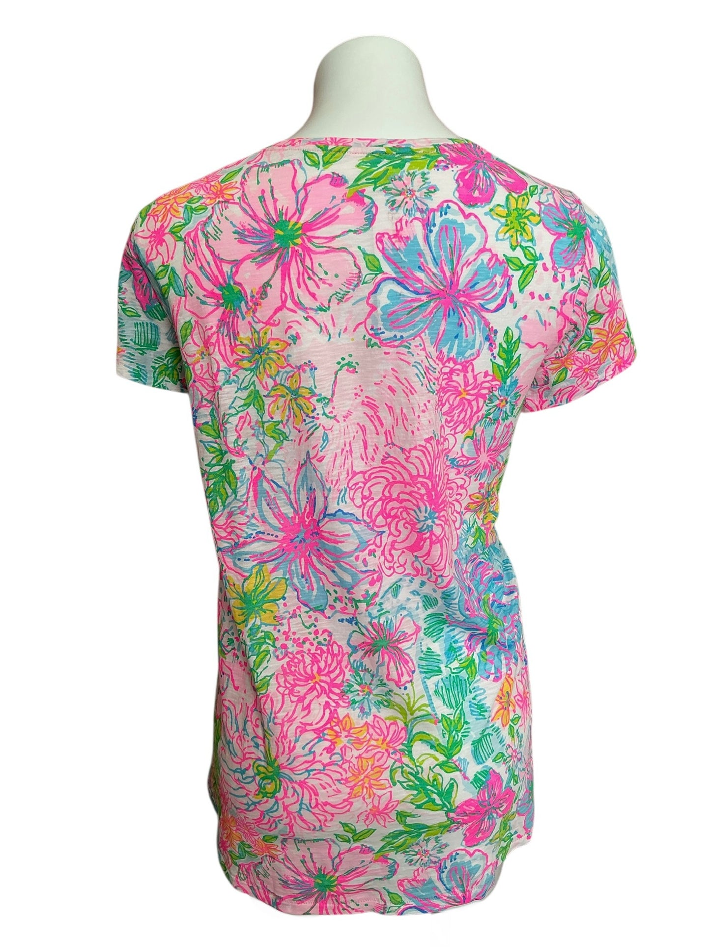 Lilly Pulitzer Etta V-Neck Top Paradise Found - Size XL