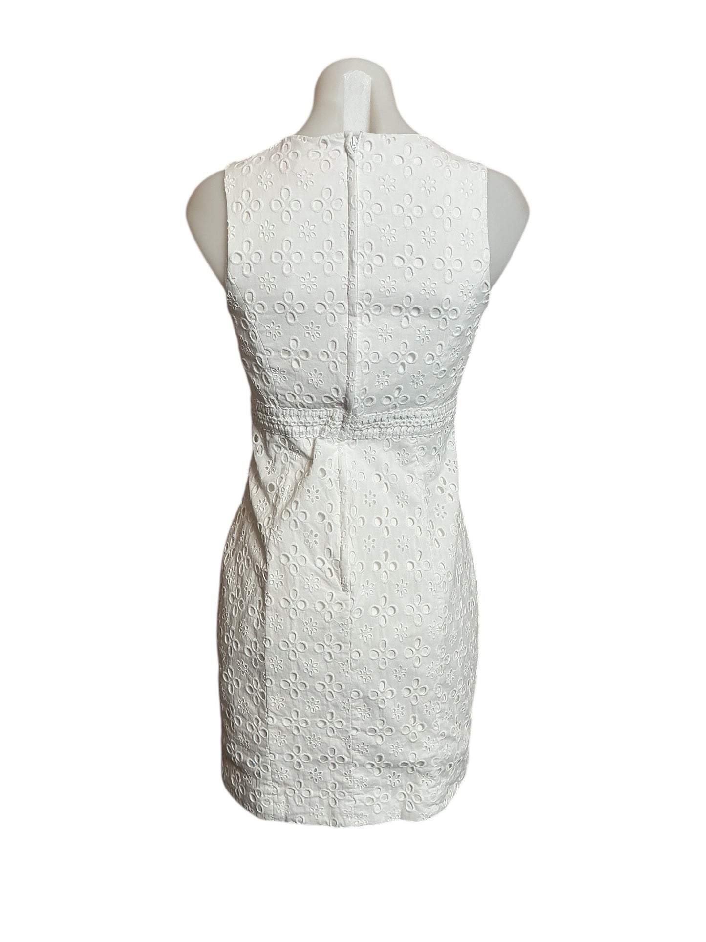 Lilly Pulitzer Railee Shift Dress - Resort White Floral Cross Eyelet - Size 0