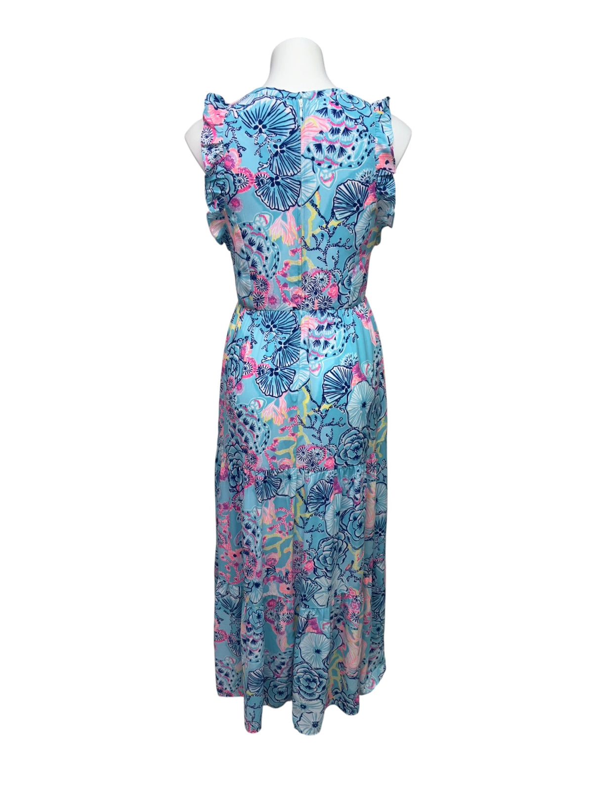 Lilly Pulitzer Destini Maxi Dress Bali Blue Once Upon Of Tide - Size 4
