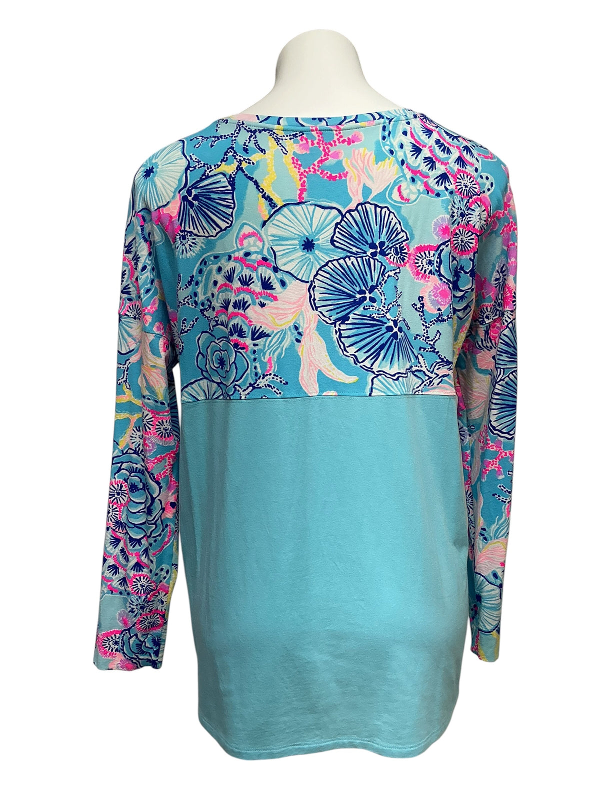 Lilly Pulitzer Finn Top Aqua La Vista - Size M