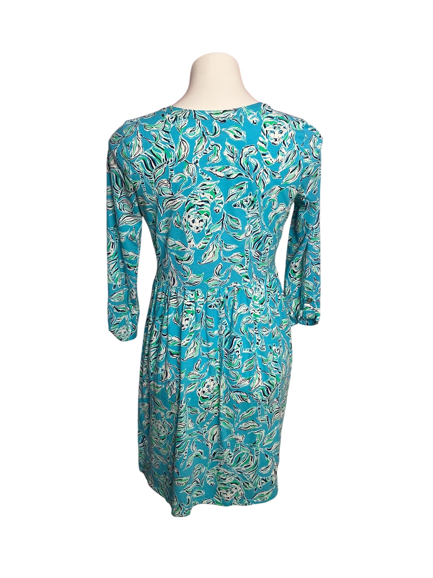 Lilly Pulitzer Loran Swing Dress Turquoise Oasis Outta Line - Size S