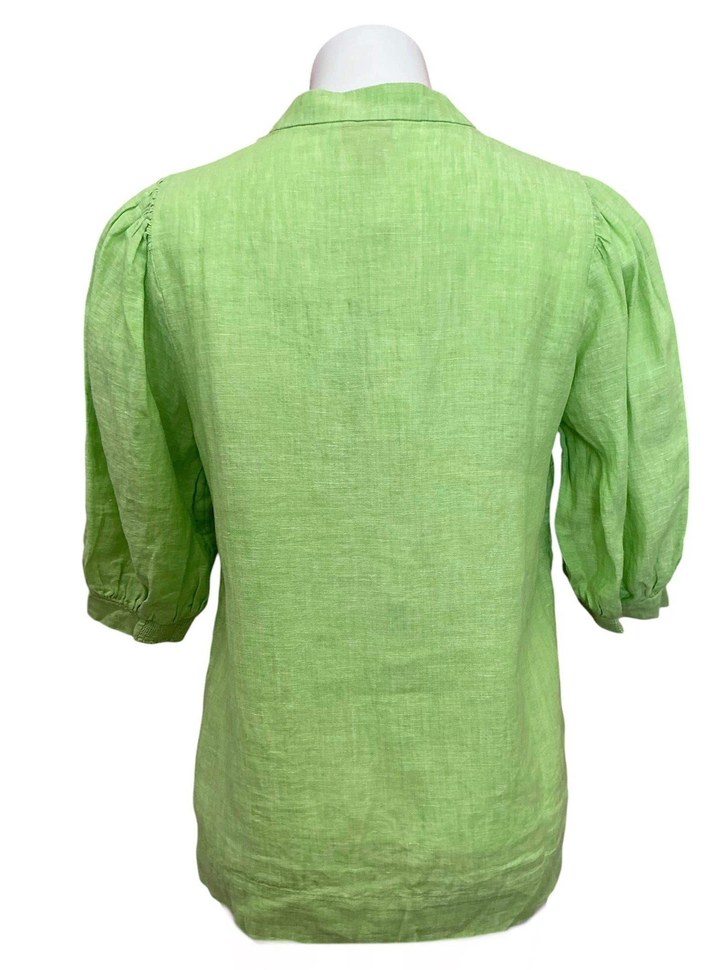 Lilly Pulitzer NWT Mialeigh Elbow Sleeve Top Jade Lime X Resort White - Size 6