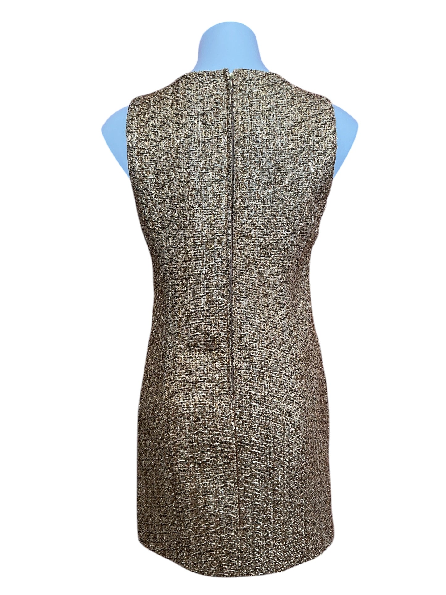 Lilly Pulitzer Ritzy Boucle Shift Dress Gold Metallic - Size 2