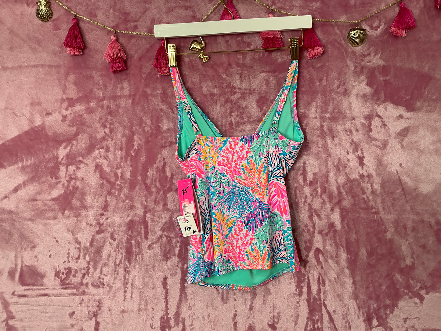 Lilly Pulitzer Tankini Top NWT - Brenta Tankini - Multi - Splash Dance - Size 0