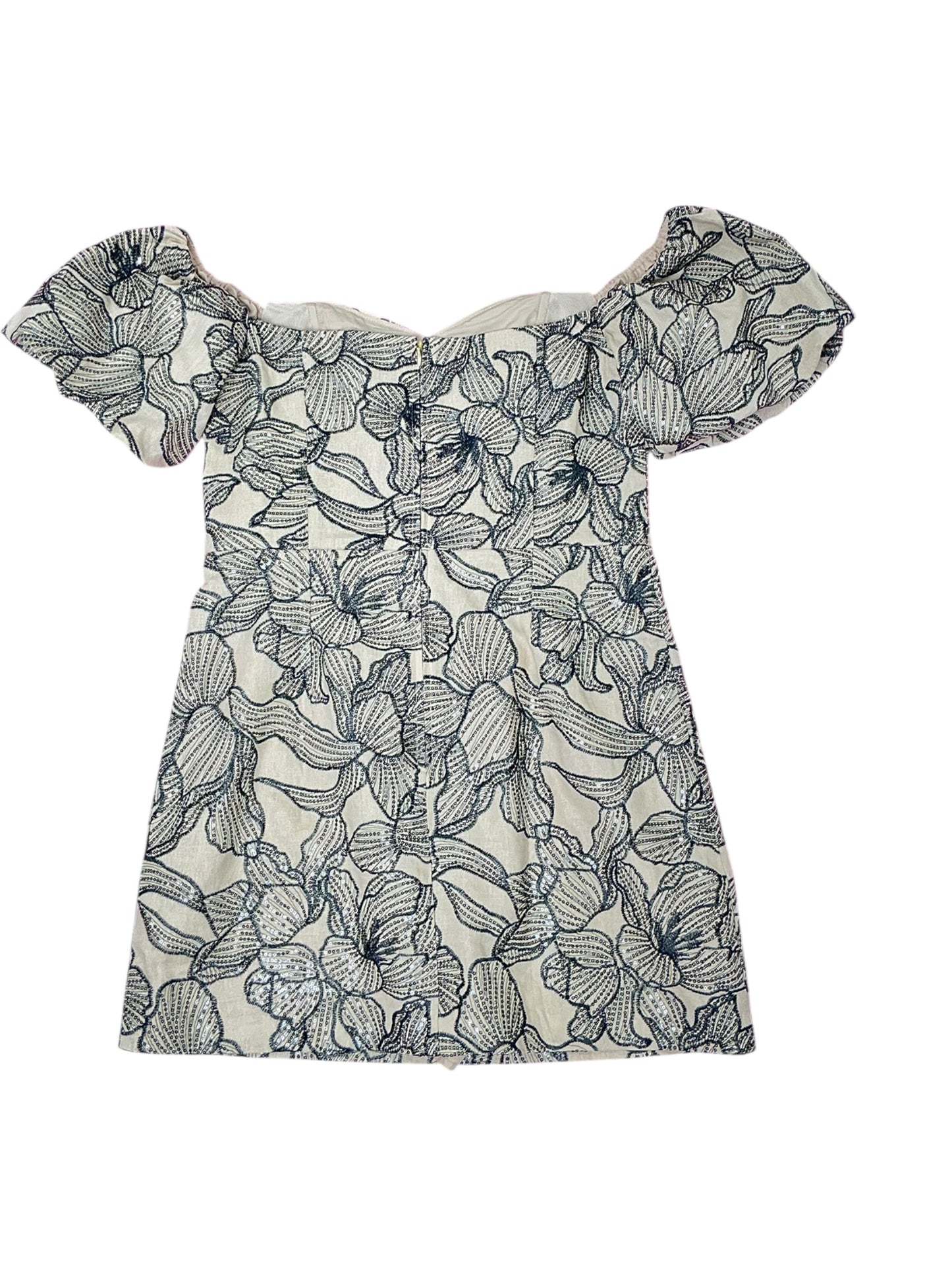 Lilly Pulitzer Nanci Skirted Romper - Wicker Tan Embroidered Sequin - Size 12