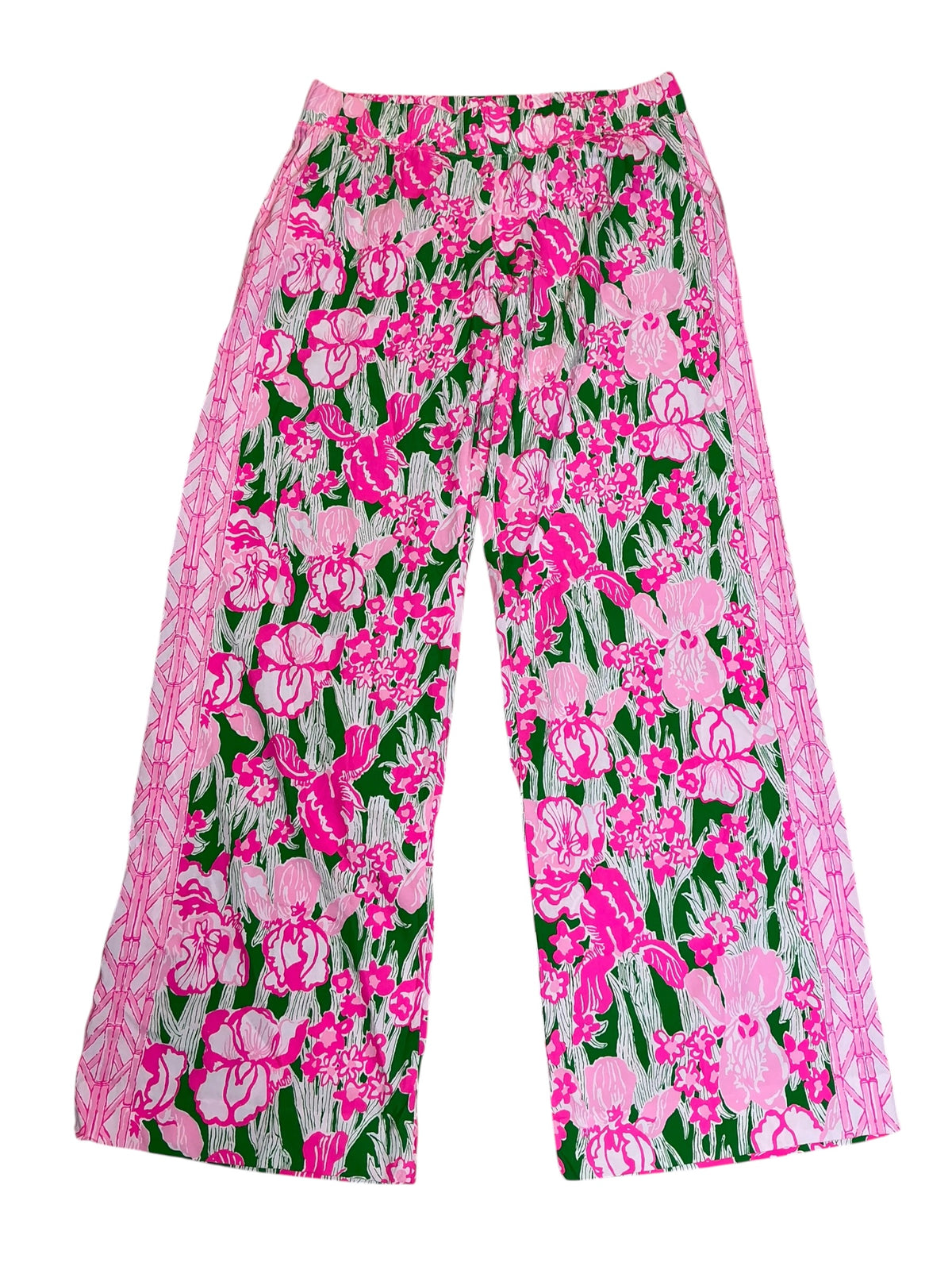Lilly Pulitzer Bal Harbour Stretch Palazzo Pants Putting Green Hannah Engineered - Size M