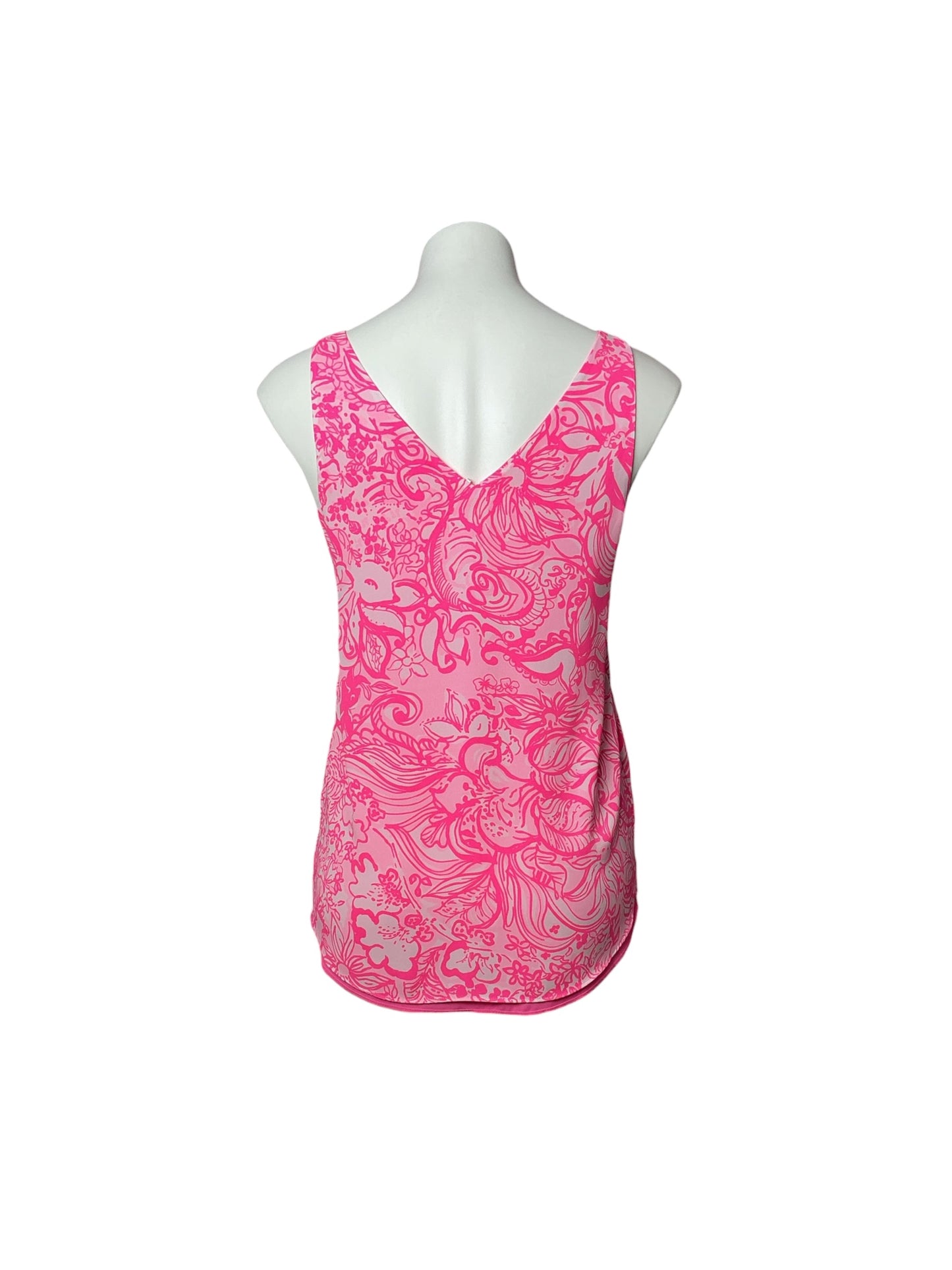 Lilly Pulitzer Florin V Neck Pink Tropics Bunny Hop Top - Size XS