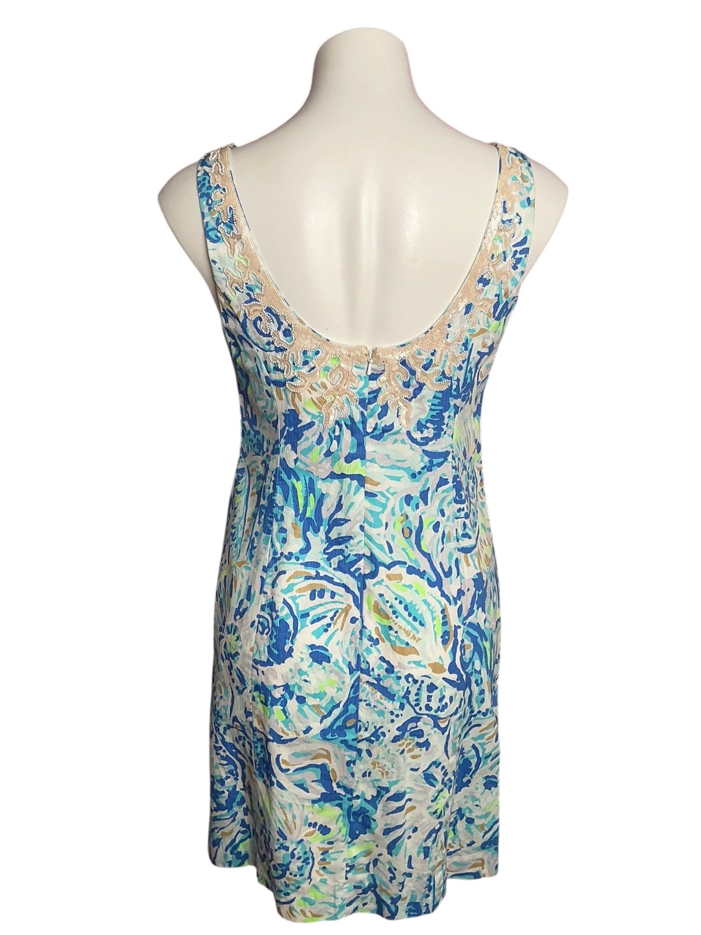 Lilly Pulitzer Gabby Shift Dress Bennet Blue Salty Seas - Size 4