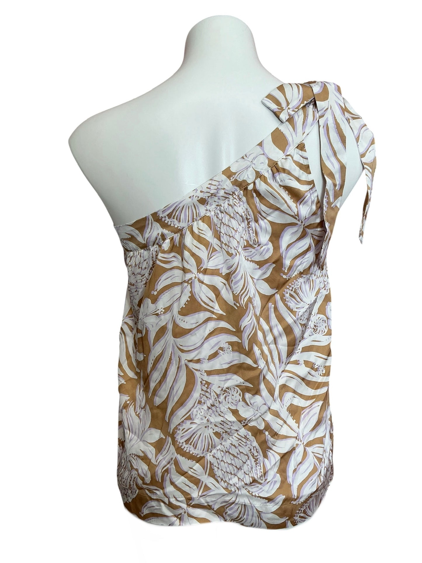 Lilly Pulitzer Bexler One-Shoulder Top Rattan Bon Vivants - Size 2