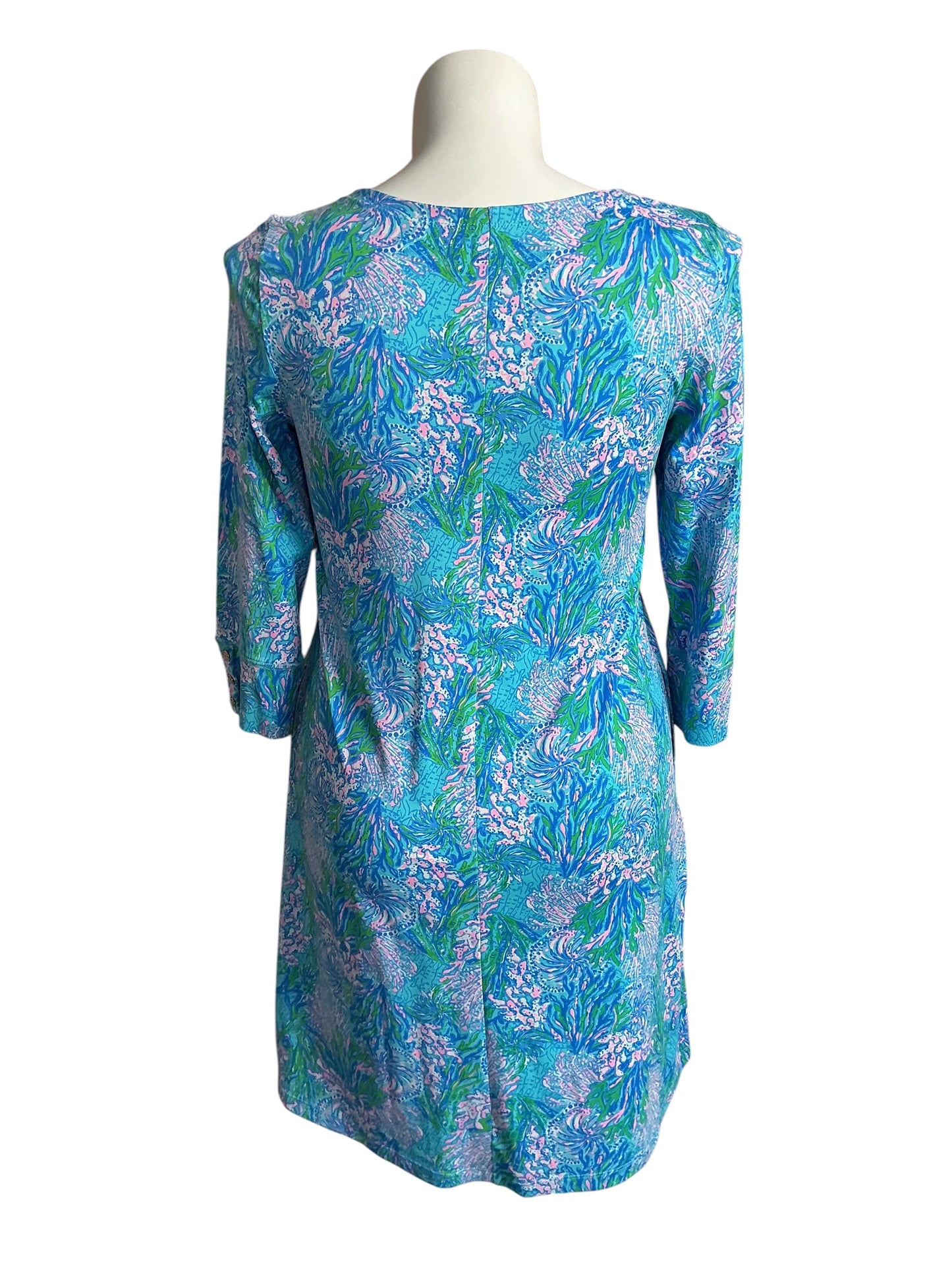 Lilly Pulitzer ChillyLilly Dress Las Olas Aqua Strong Current Sea - Size M