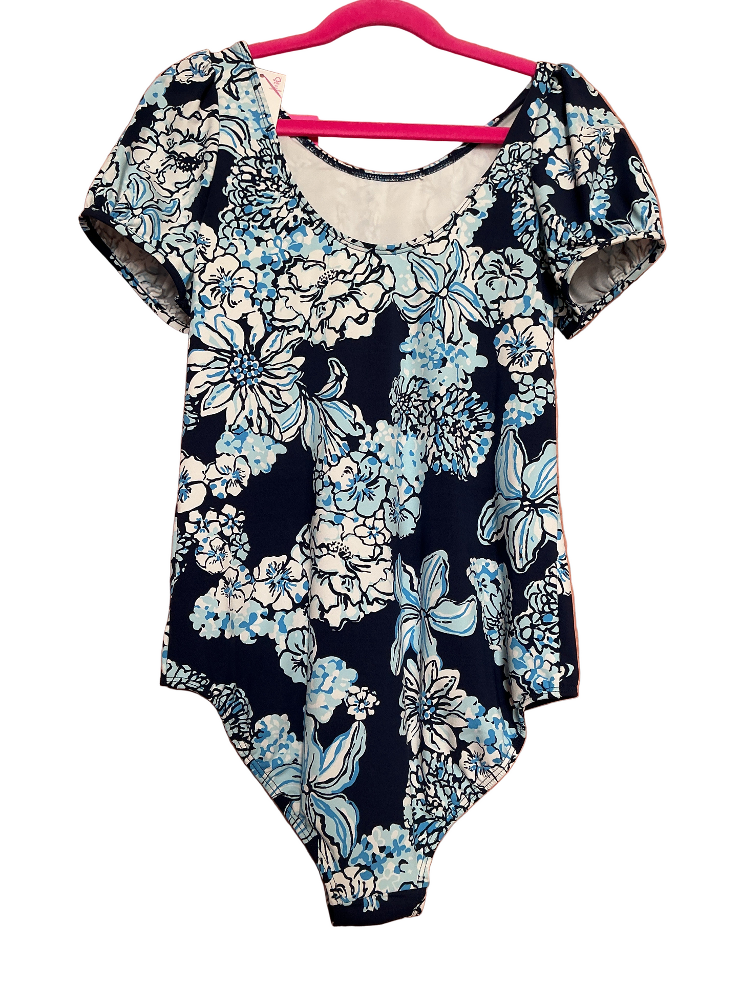 Lilly Pulitzer NWT - Waterfall Kids Swimsuit - Low Tide Navy - Bouquet All Day Swim - Size 14