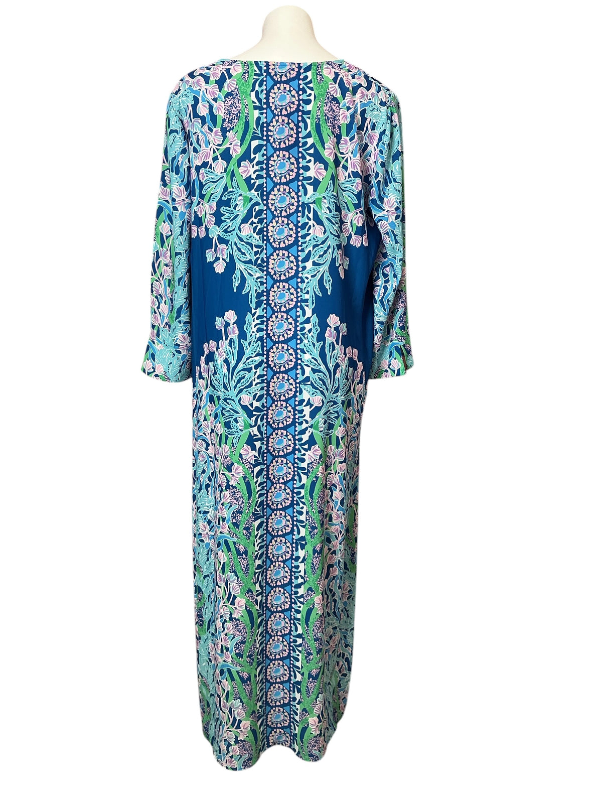 Lilly Pulitzer Noland Maxi Dress Barton Blue Seacret Escape - Size XL