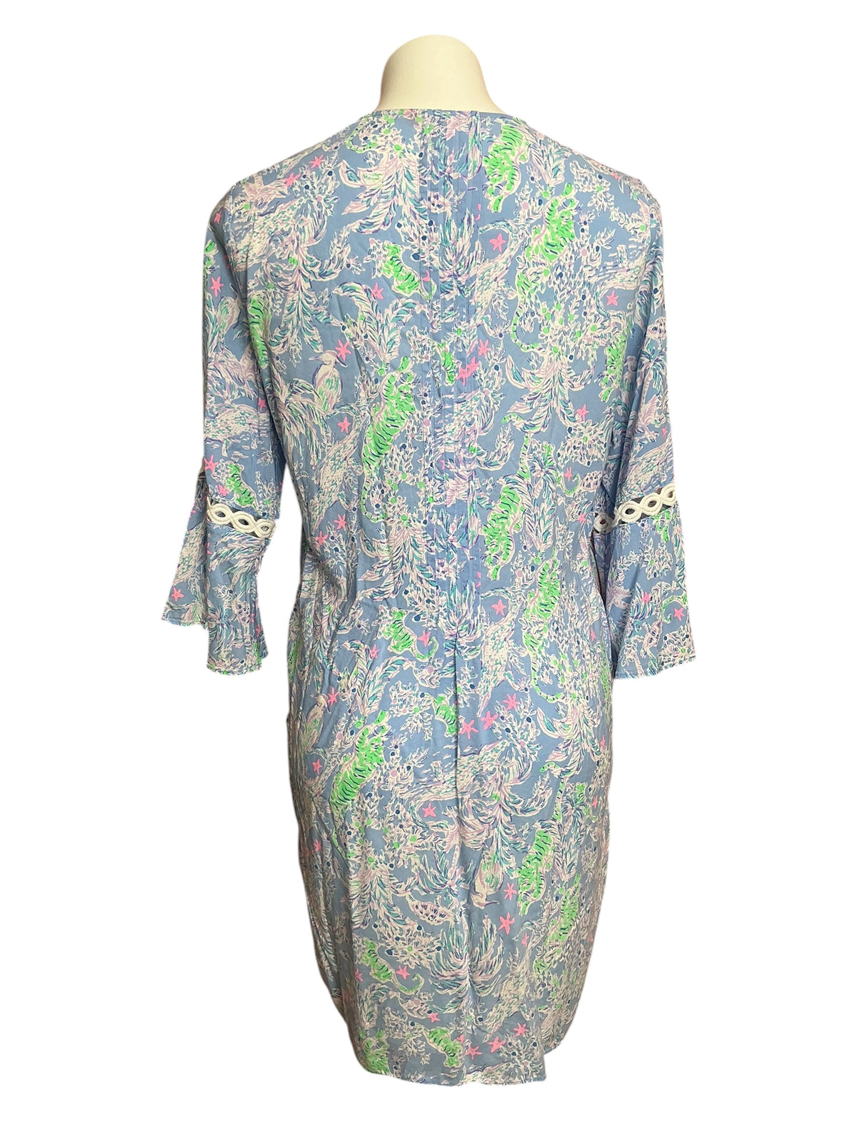 Lilly Pulitzer Hollie Tunic Dress Blue Haven Hey Hey Soleil - Size M