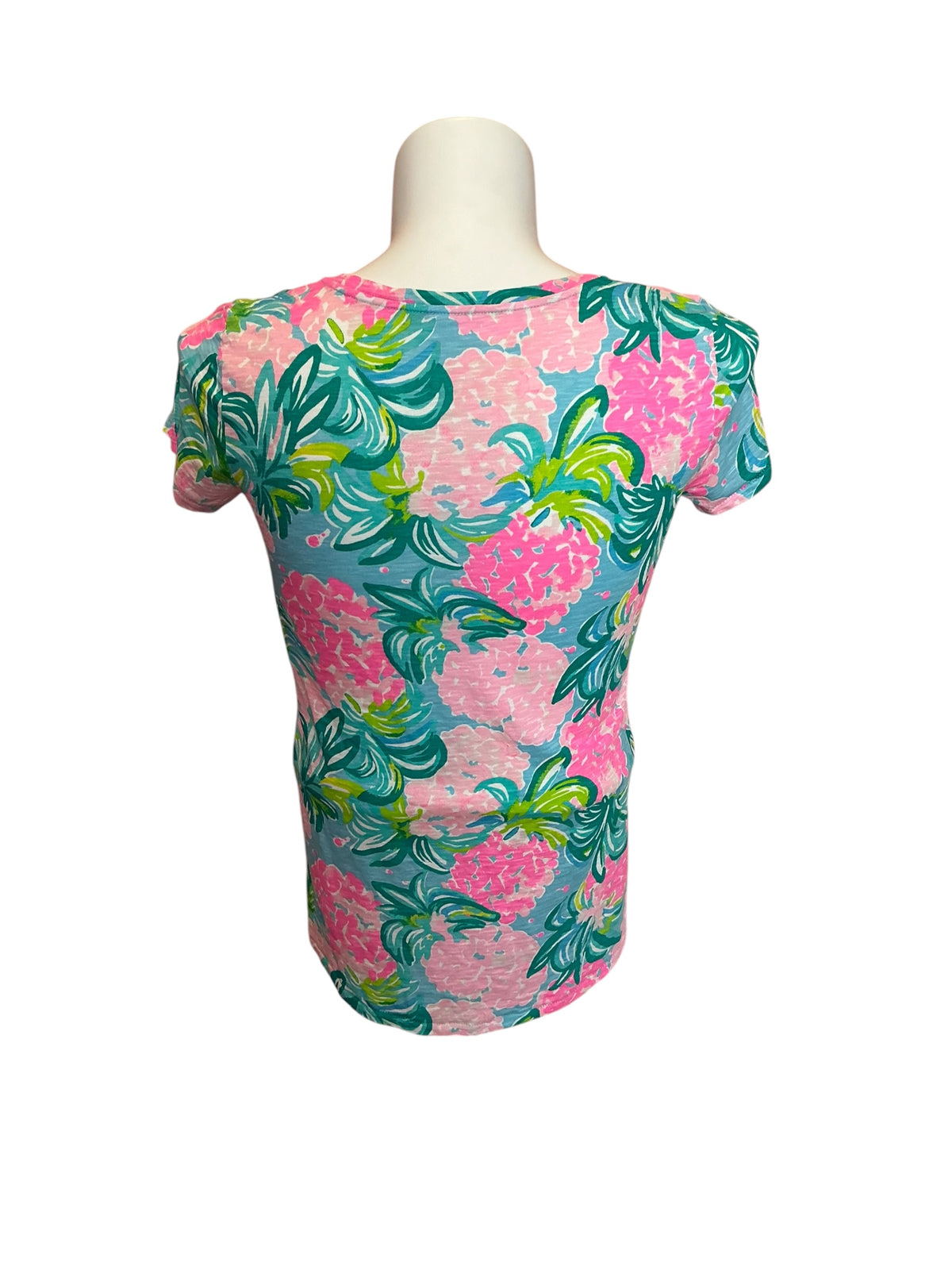 Lilly Pulitzer Etta V-Neck Top Ibiza Pineapple Shake - Size S