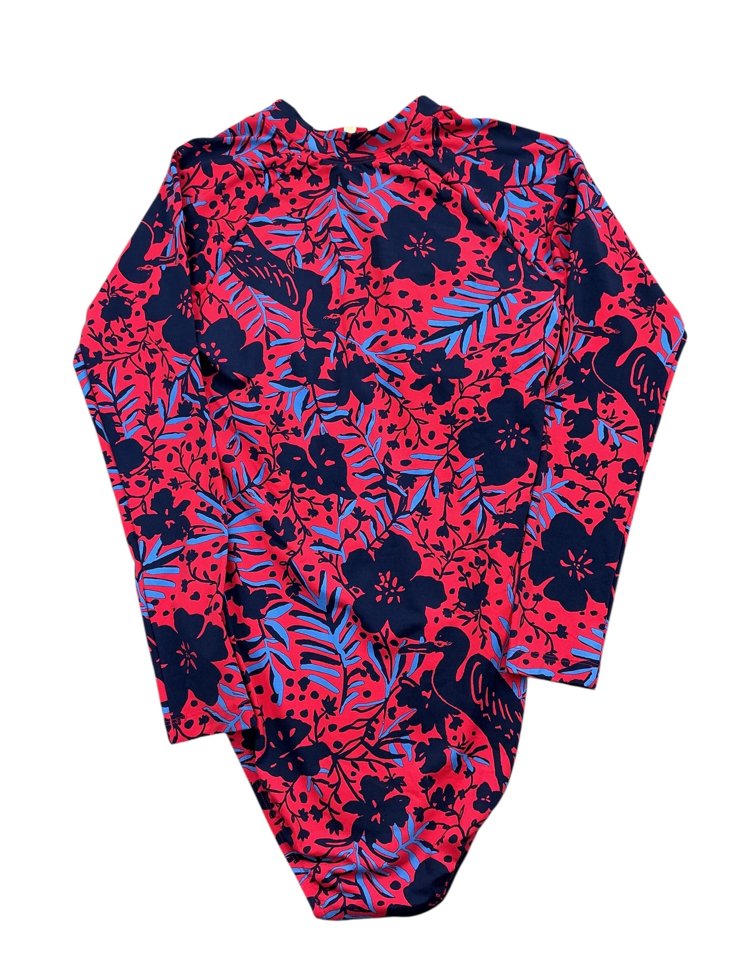 Lilly Pulitzer NWT Randee Rashguard One Piece Swimsuit Ruby Red Heron My Own Swim - Size 10