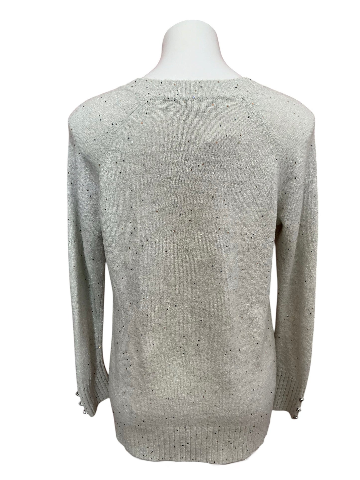 Lilly Pulitzer Kaycee Sequin Sweater Pebble Beach Metallic - Size S