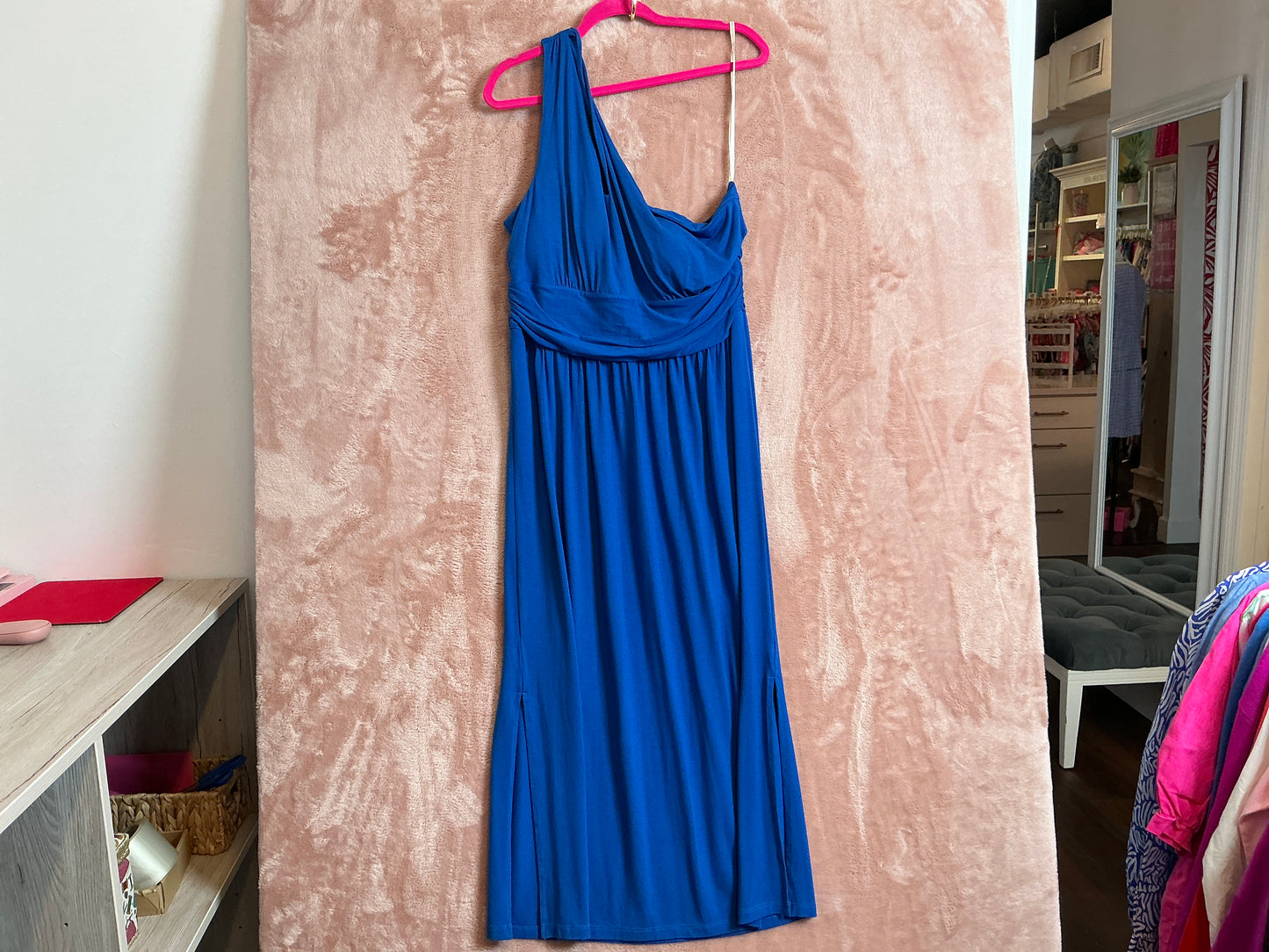 Lilly Pulitzer NWT - Helina One Shoulder Midi - Barton Blue - Size XL