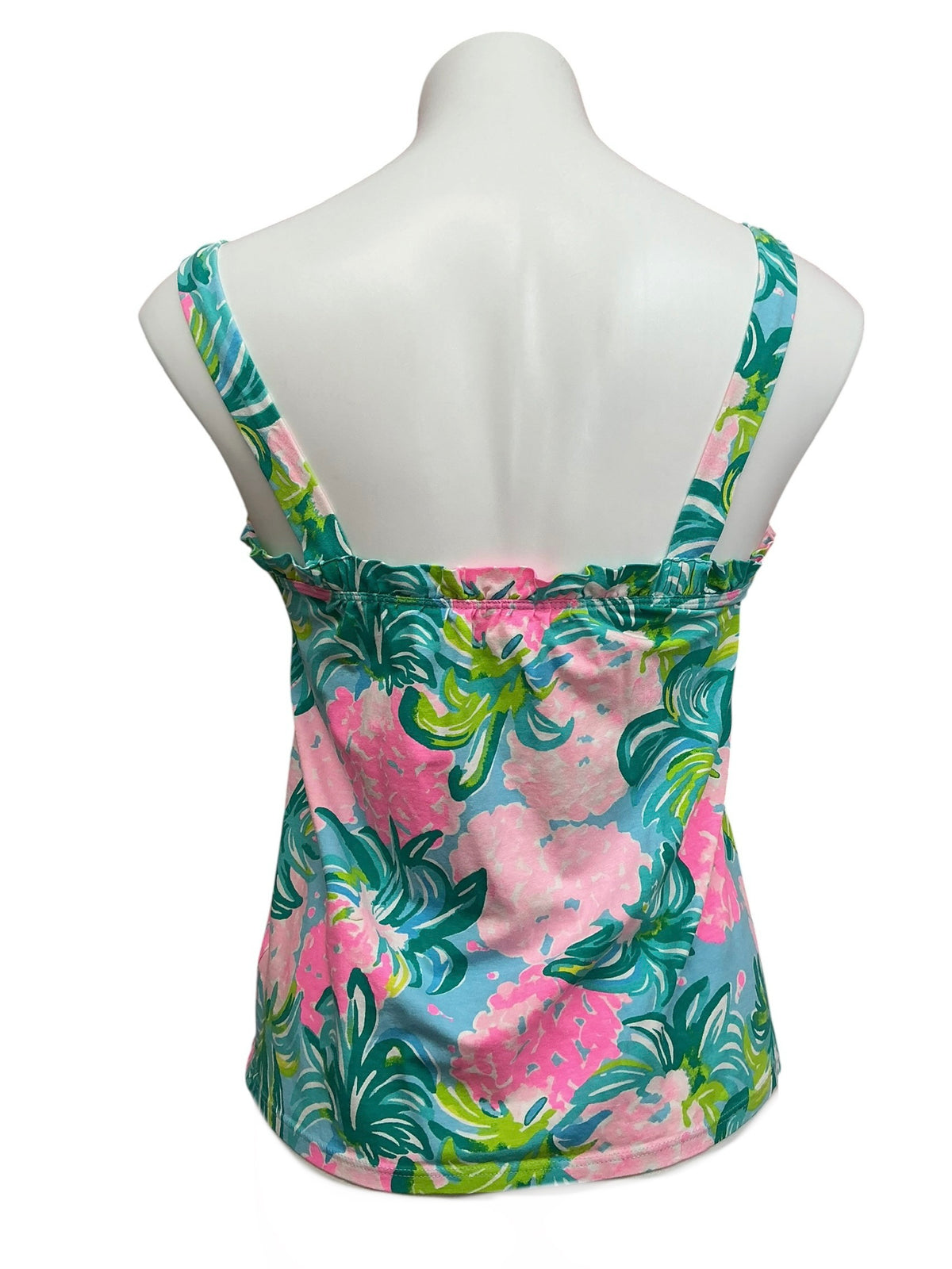 Lilly Pulitzer Jia Top Blue Ibiza Pineapple Shake - Size XS