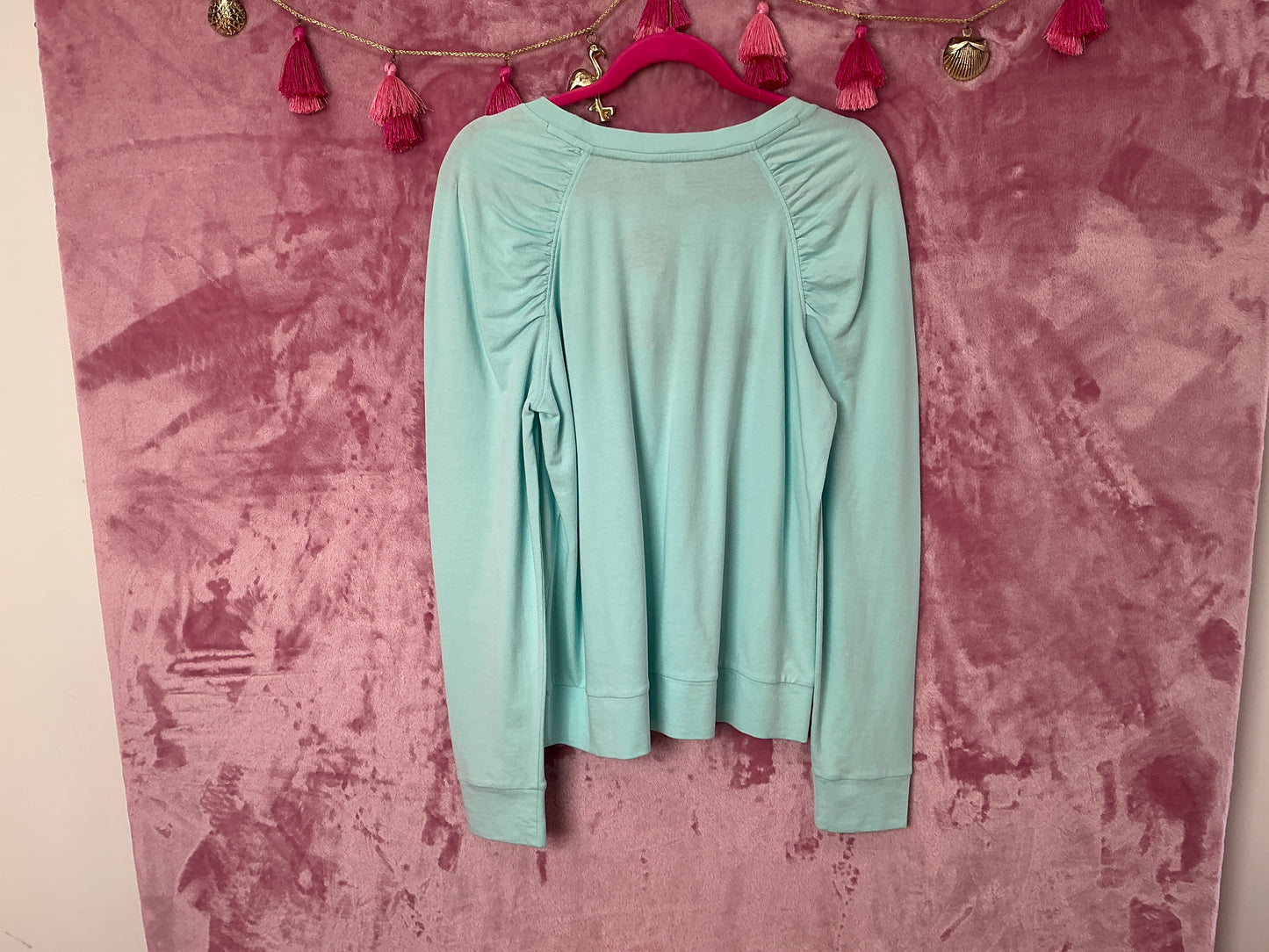 Lilly Pulitzer Long Sleeve Top NWT - Aldean Sweatshirt - Multi - Bubbly Block Letters - Size L