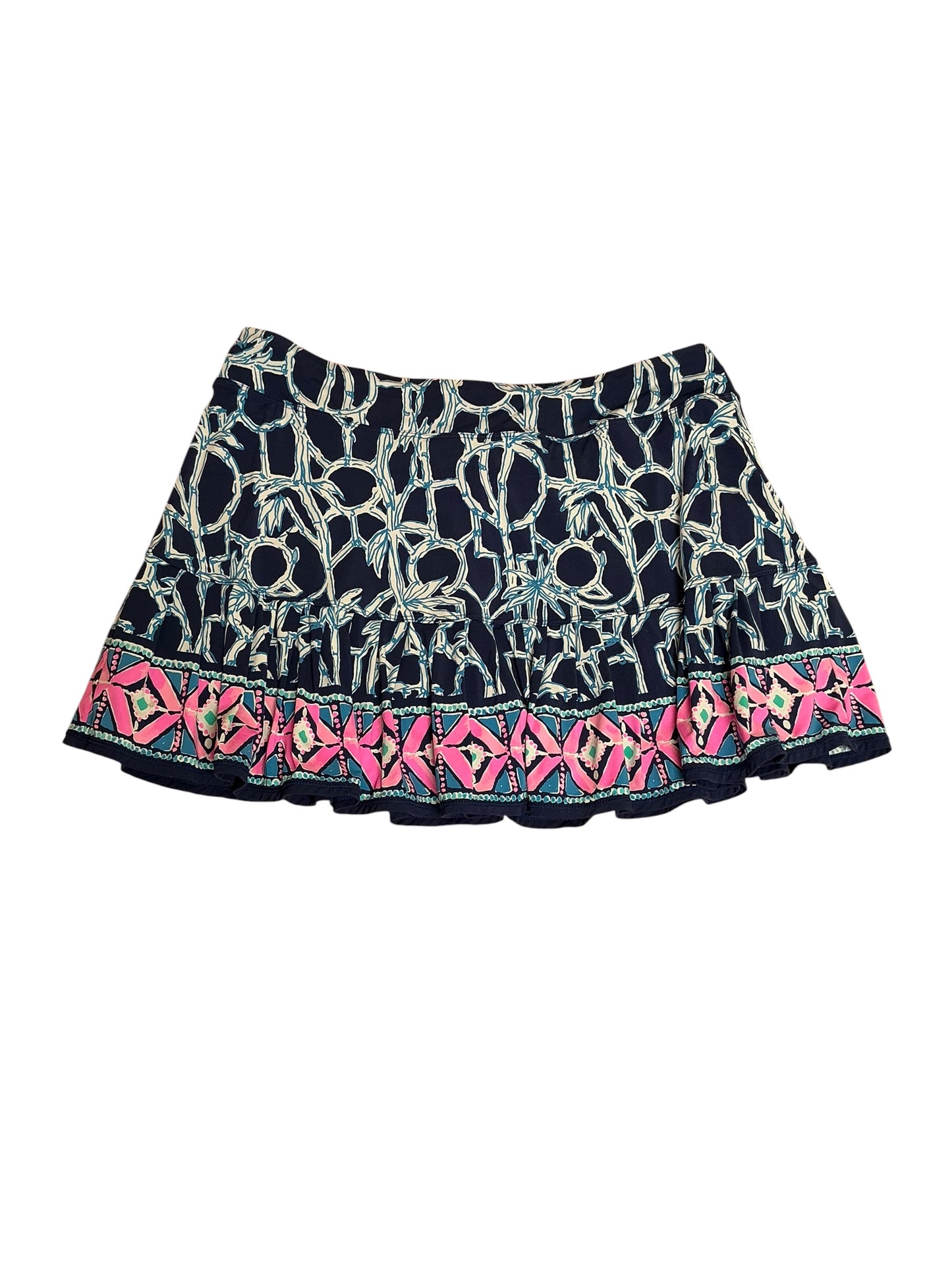 Lilly Pulitzer Taye Skort High Tide Navy Lucky Bamboo Engineered - Size L