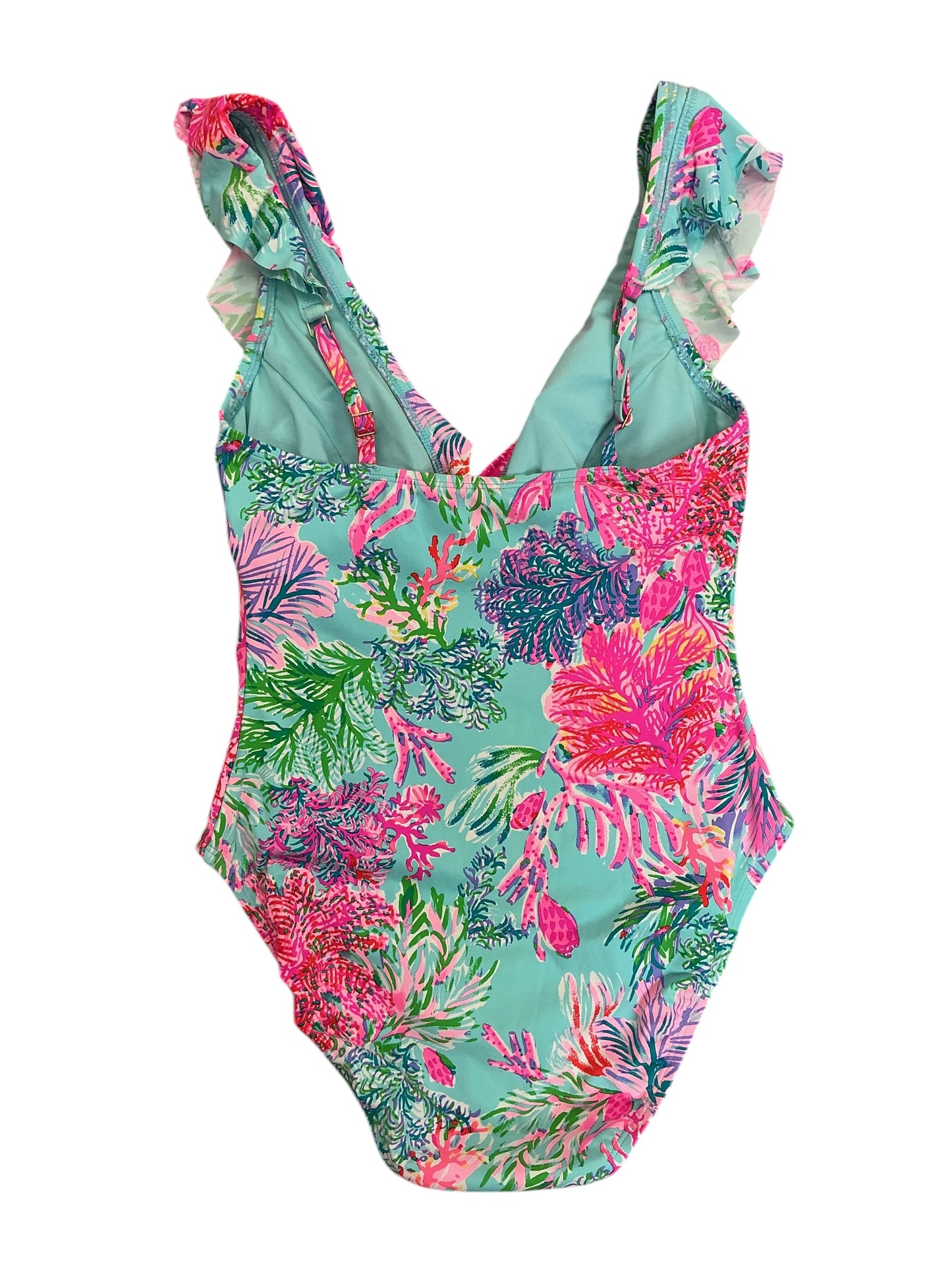 Lilly Pulitzer Huey Ruffle One-Piece Swimsuit Cay To My Heart - Size 6