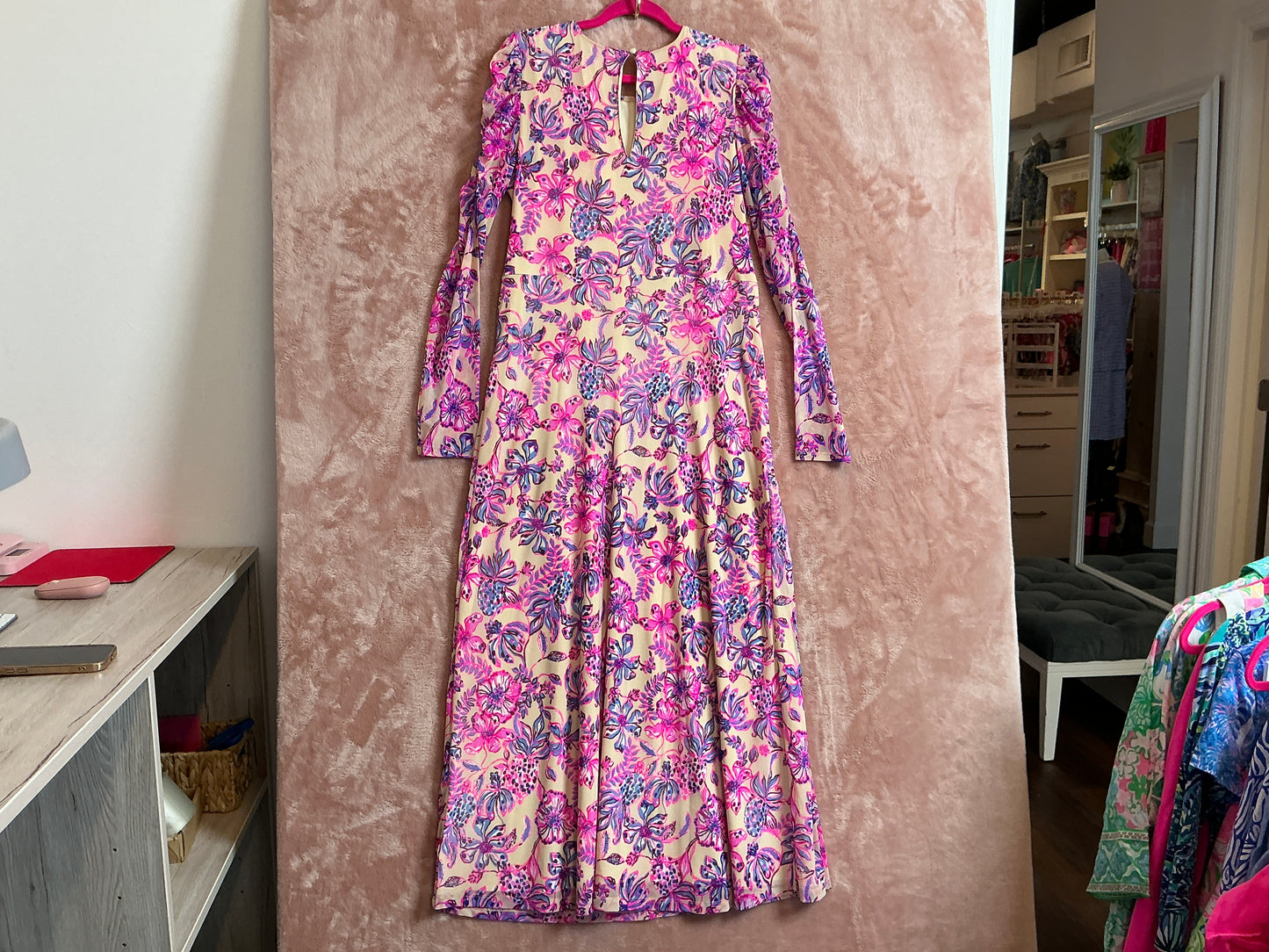 Lilly Pulitzer NWT - Preslie Long Sleeve Mesh Midi Dress - Tropical With A Twist - Size XL