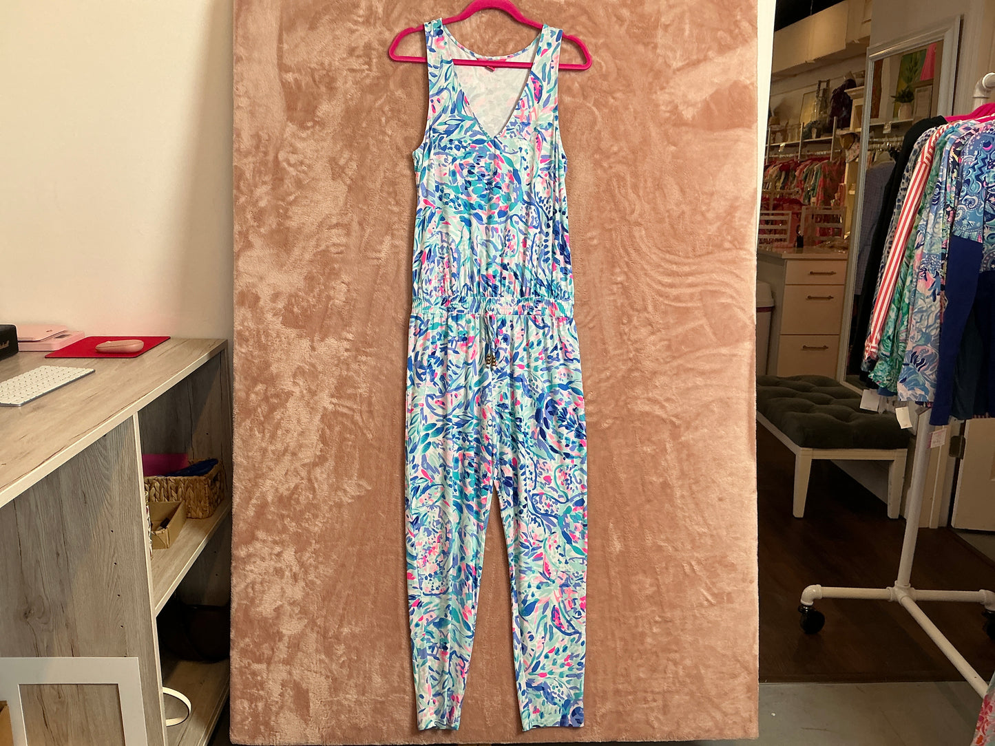 Lilly Pulitzer NWT Paulina Jumpsuit Breakwater T Party Wave - Size M