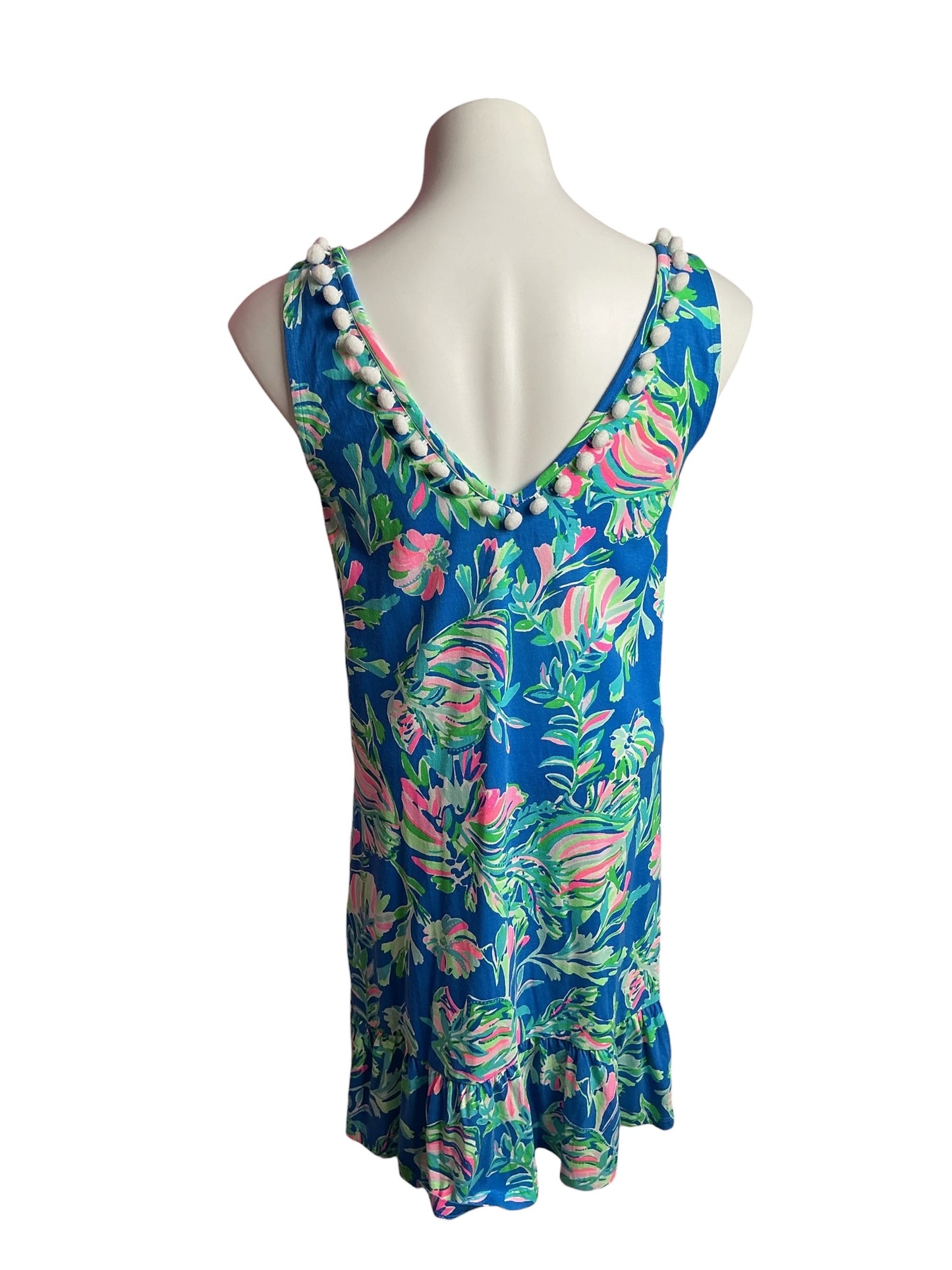 Lilly Pulitzer- Camilla Swing Dress Blue Flare Fancy Fins Size S