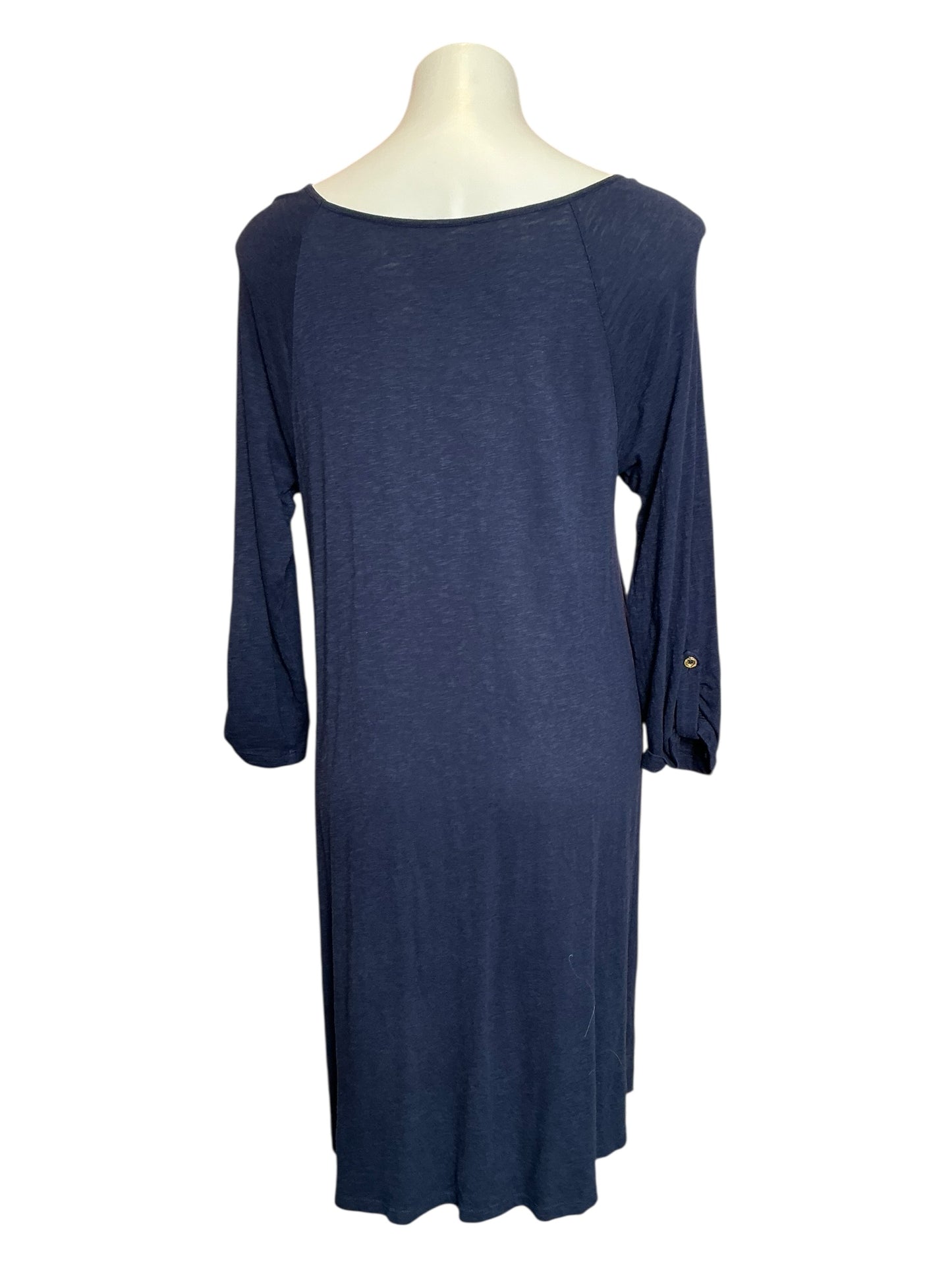 Lilly Pulitzer Shift Tee Dress Neutral Nautical True Navy - Size L