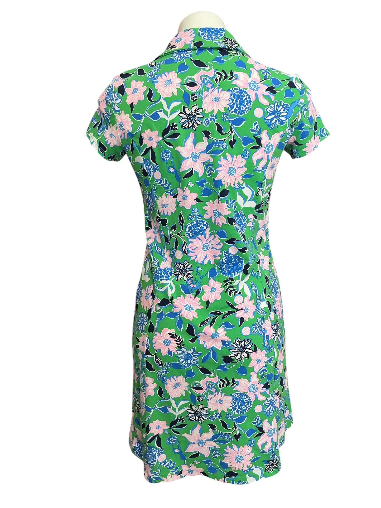 Lilly Pulitzer Luxletic UPF 50+ Frida Scallop Polo Dress Spearmint Golf Til You Drop - Size S