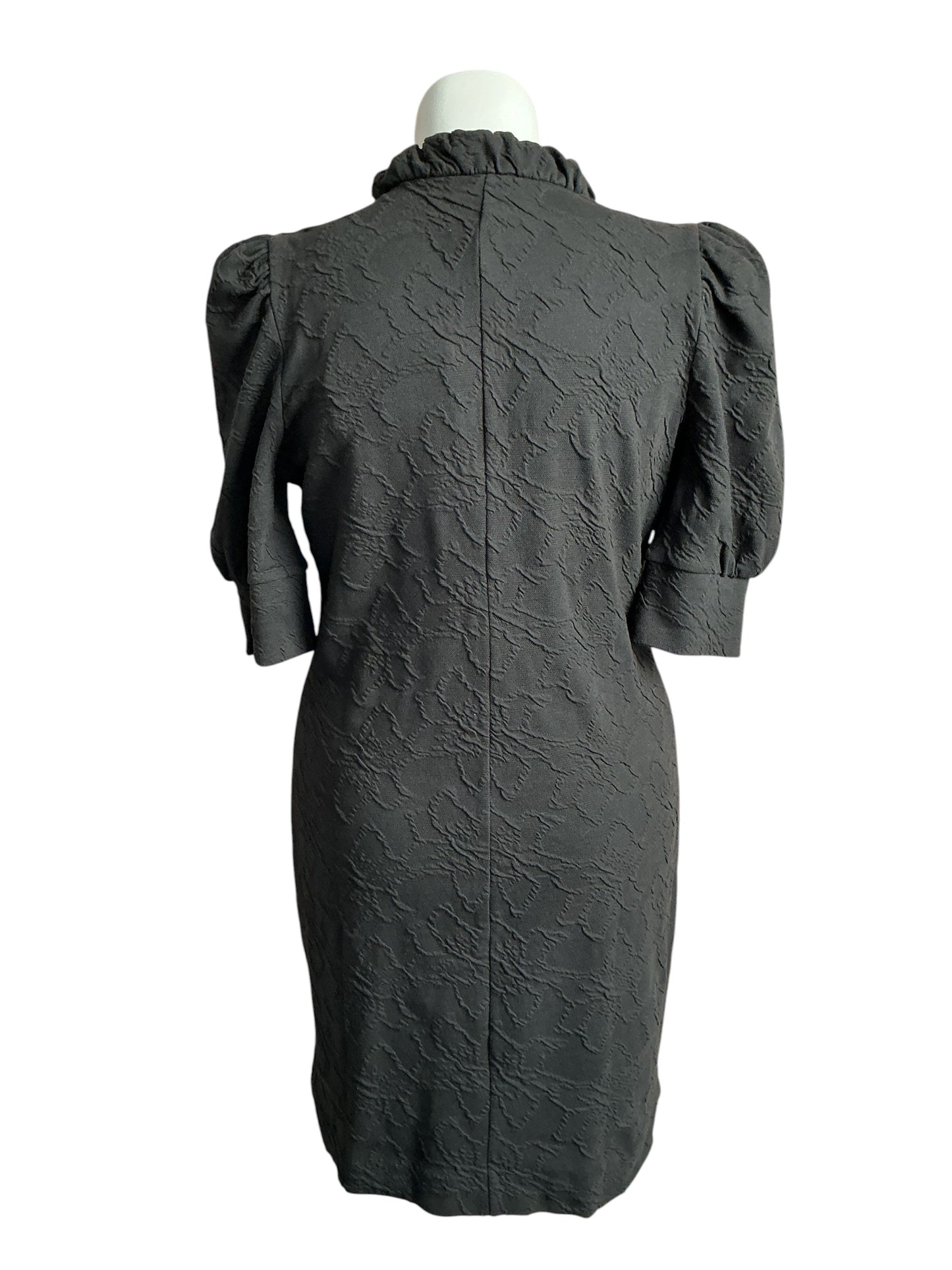 Lilly Pulitzer NWT Elsey Elbow Sleeve Dress Noir Knit Pucker Jacquard - Size L