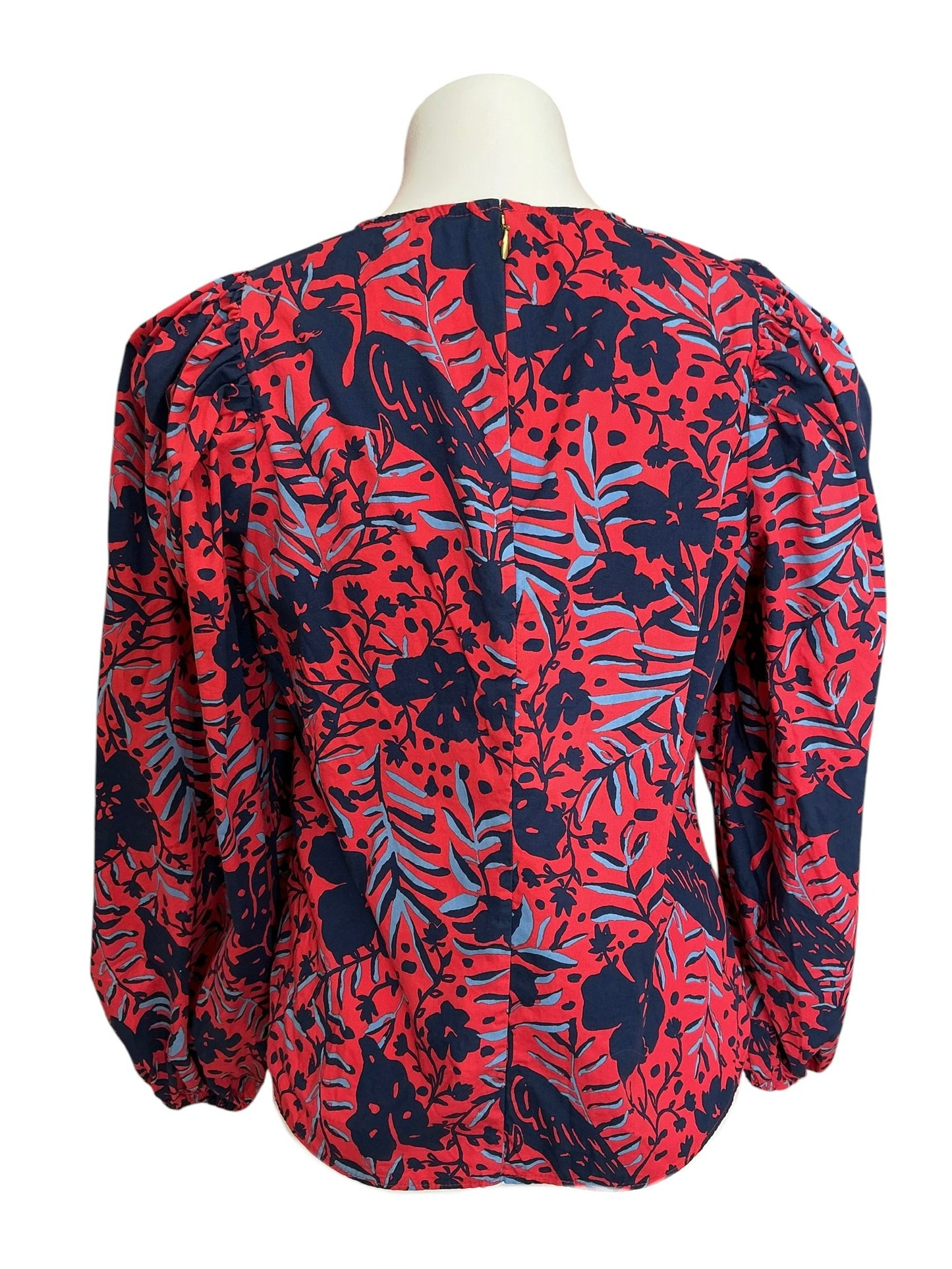 Lilly Pulitzer Lynnley Long Sleeve Top Ruby Red Heron My Own - Size S