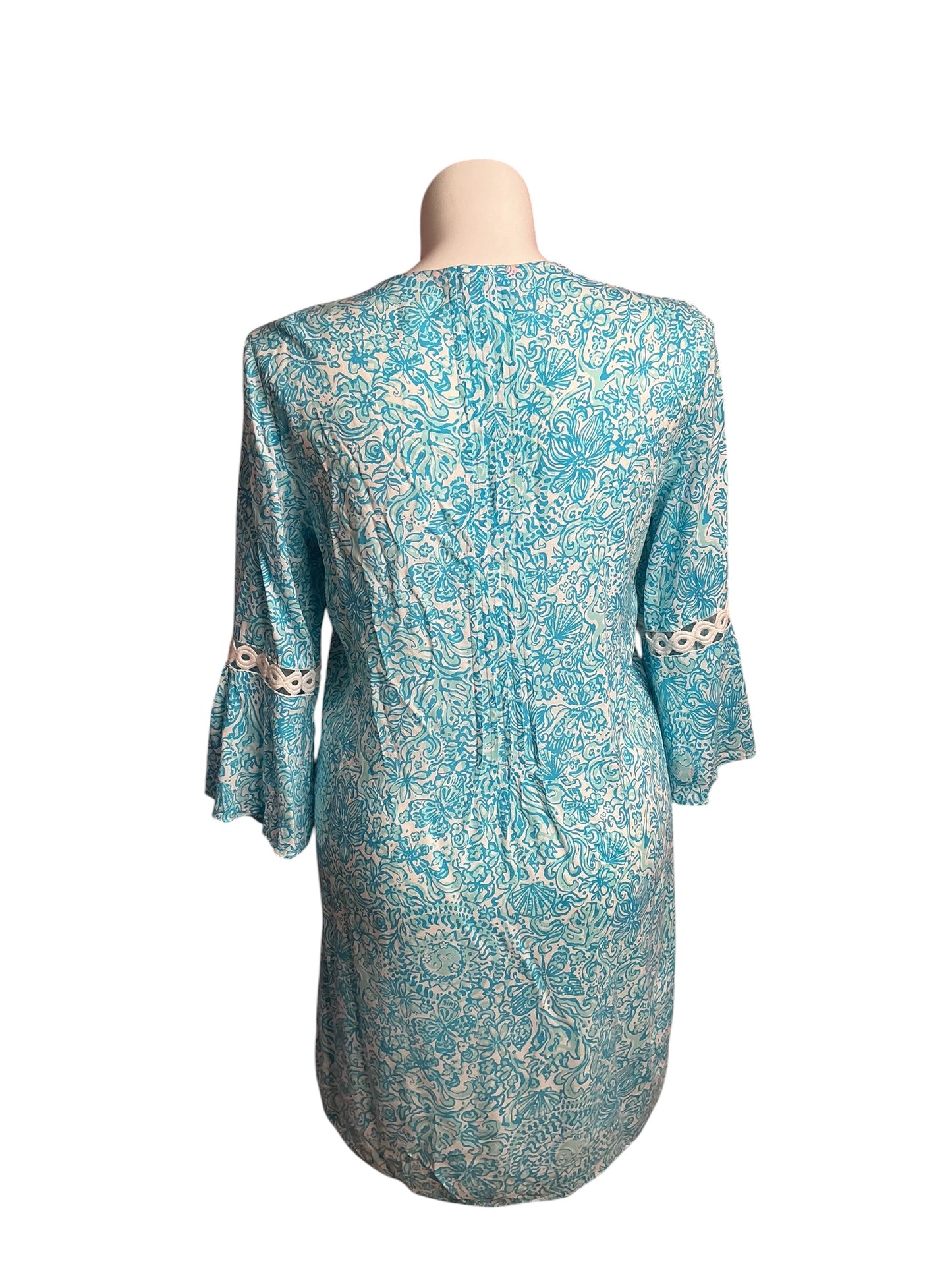 Lilly Pulitzer- Hollie Tunic Dress Blue Peri The Turtle Package Size L