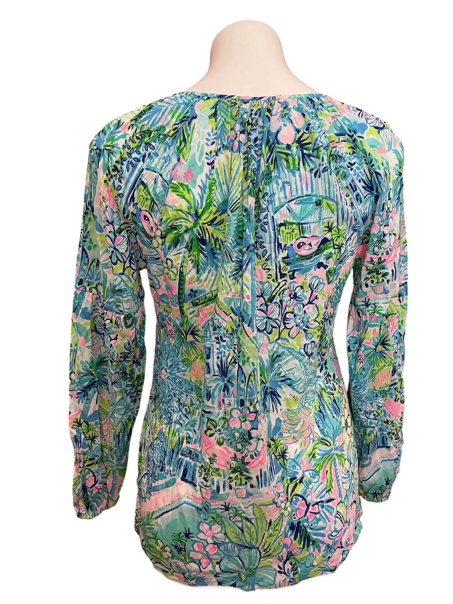 Lilly Pulitzer Winsley Top Lapis Lazuli Horseshoe Bay - Size XS