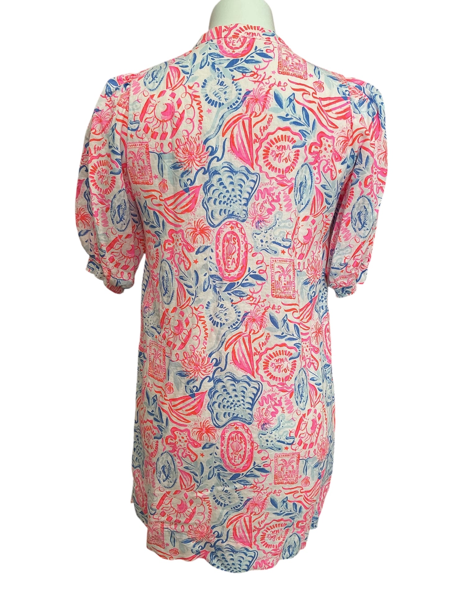 Lilly Pulitzer Mialeigh Linen Dress Resort White Lil Sun Sea Sand - Size 0