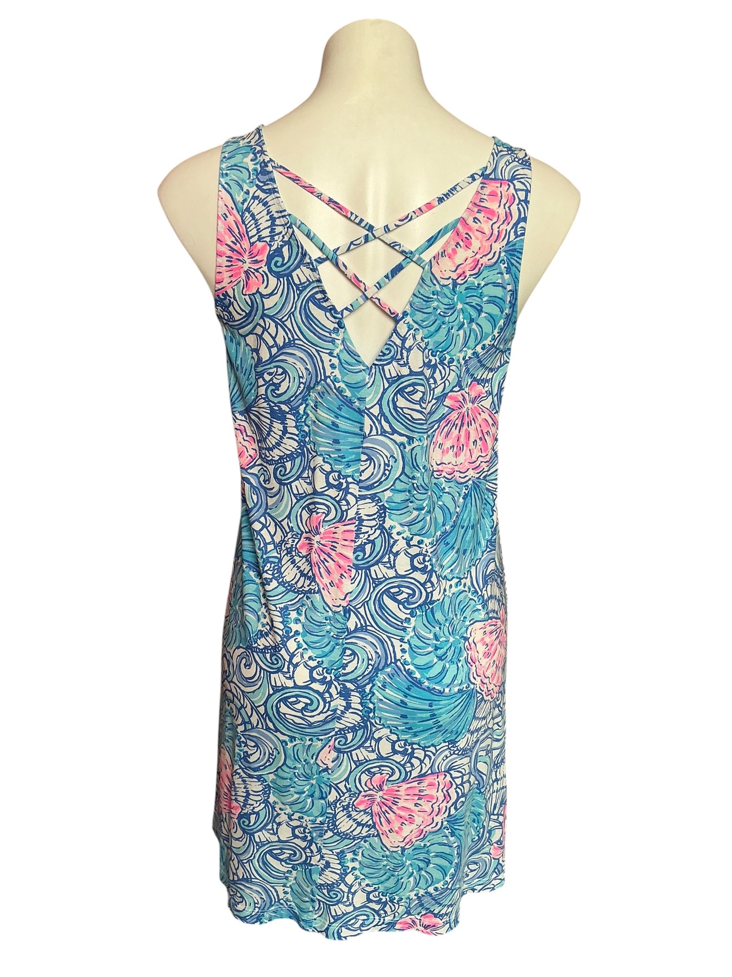 Lilly Pulitzer Kristen Swing Dress Blue Haven Raising Shell - Size S